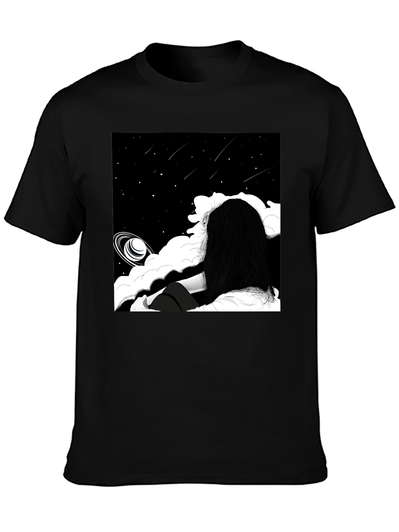 Black Cosmic Dreamscape T-Shirt view 3