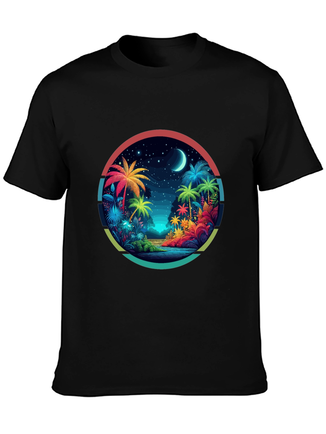Black Tropical Palms Graphic Tee - Island Vibes view 3