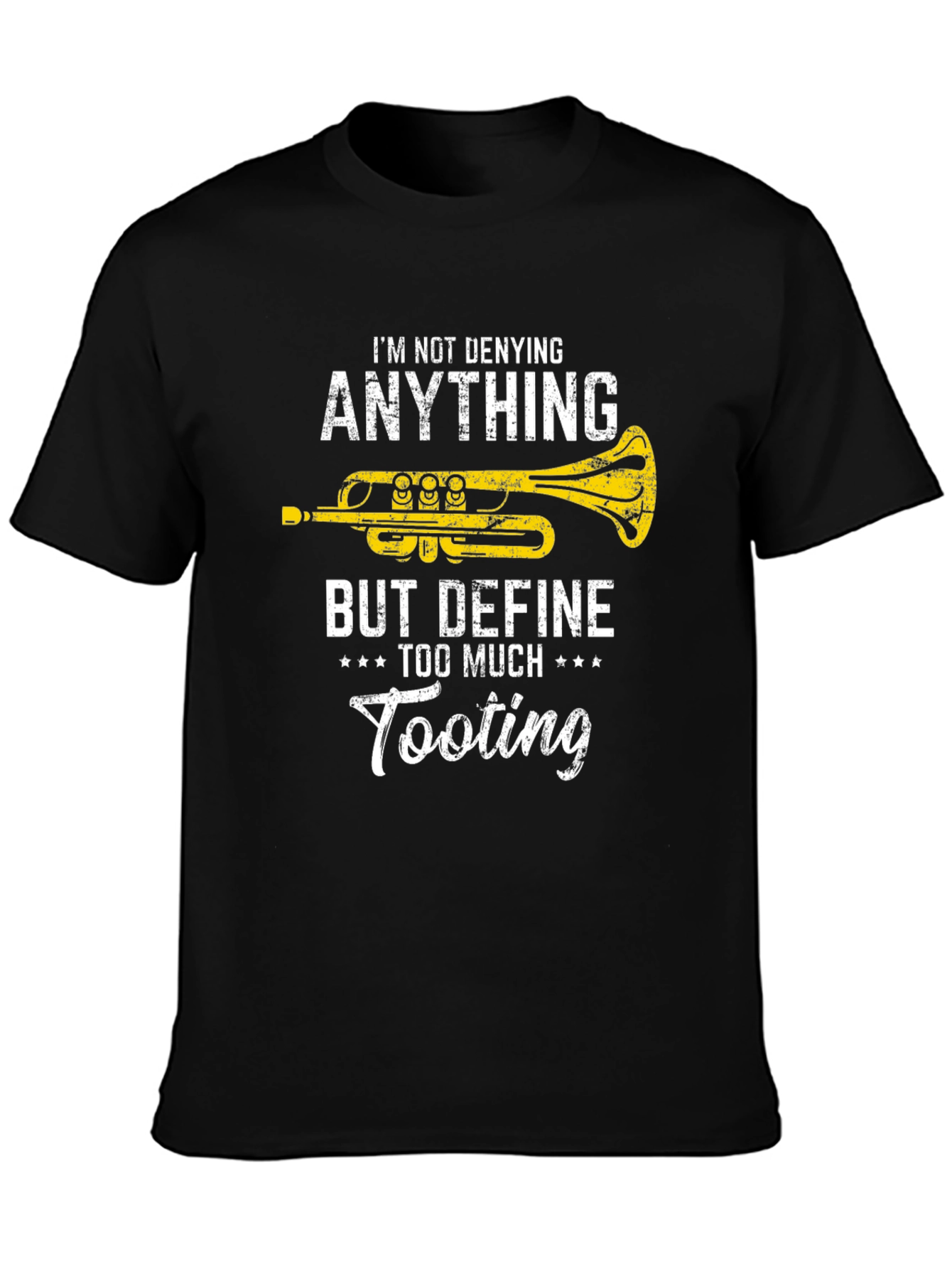 Black Funny Trumpet T-Shirt - Define Tooting view 3