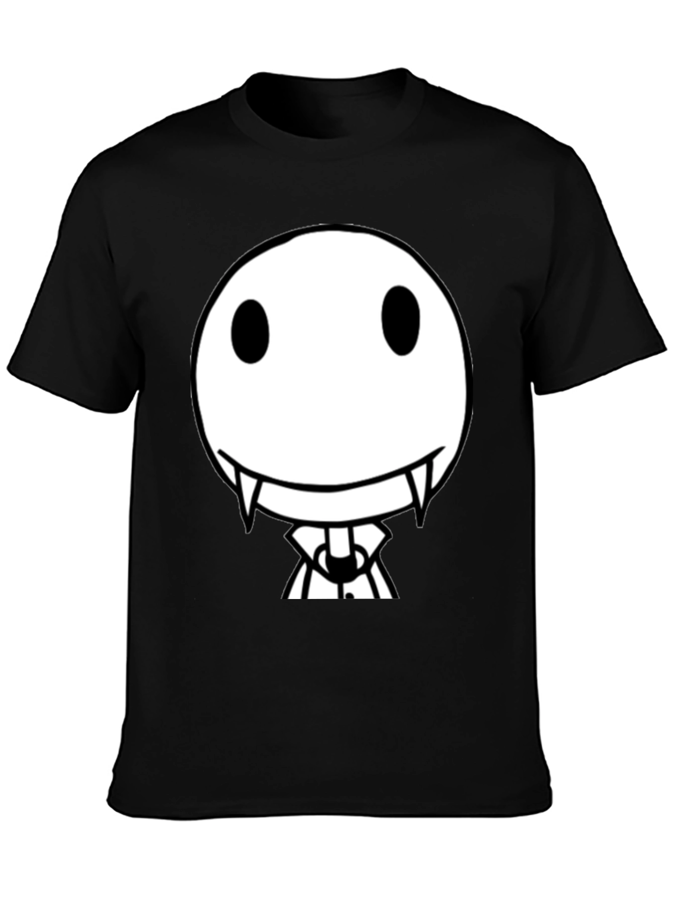 Black Spooky Smile Black T-Shirt view 3