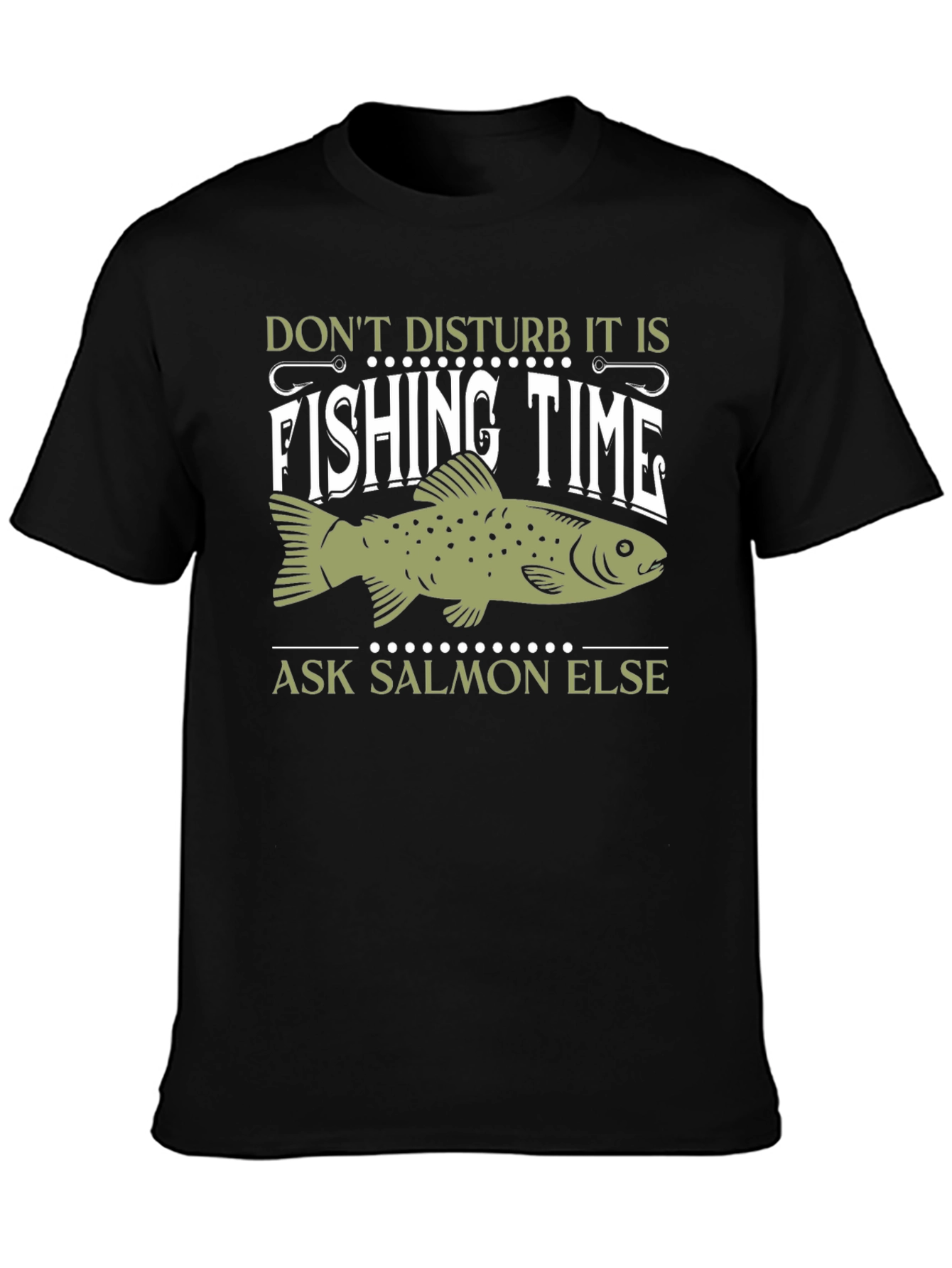 Black Fishing Time T-Shirt - Ask Salmon Else! view 3