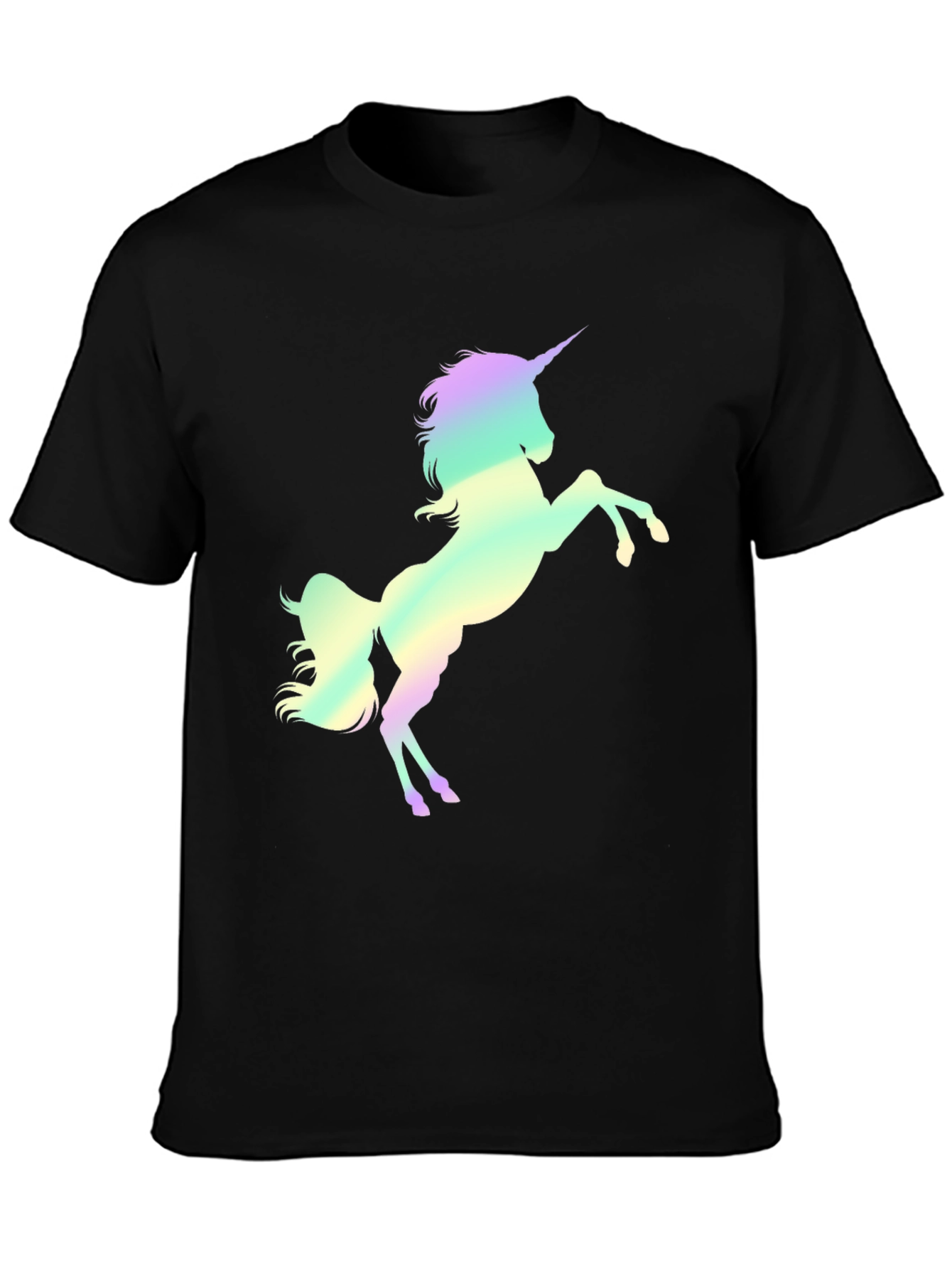 Black Unicorn Graphic Print Black T-Shirt view 3