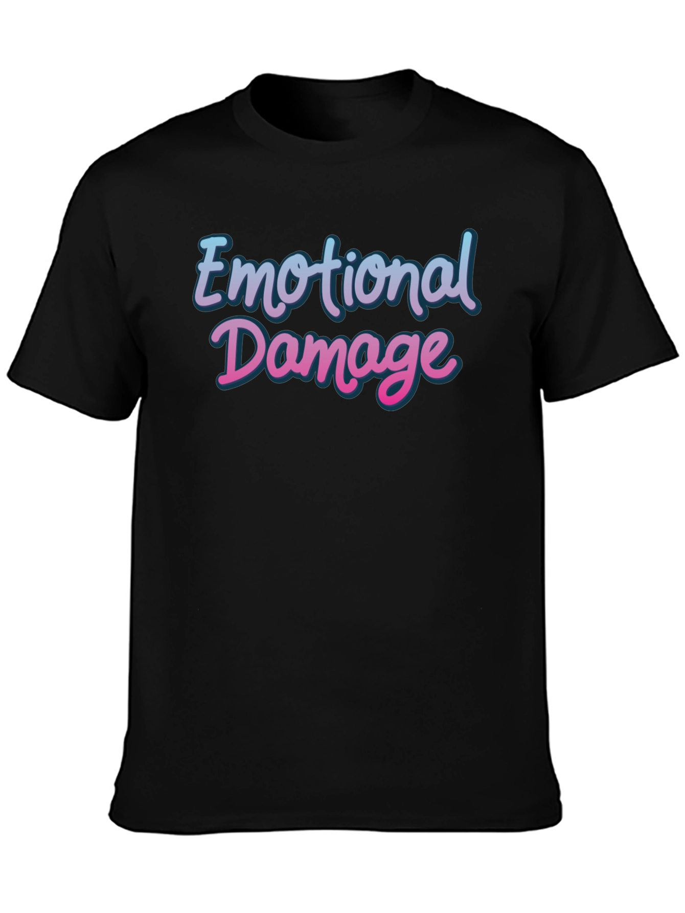 Black Emotional Damage T-Shirt - Trendy Graphic Tee view 3