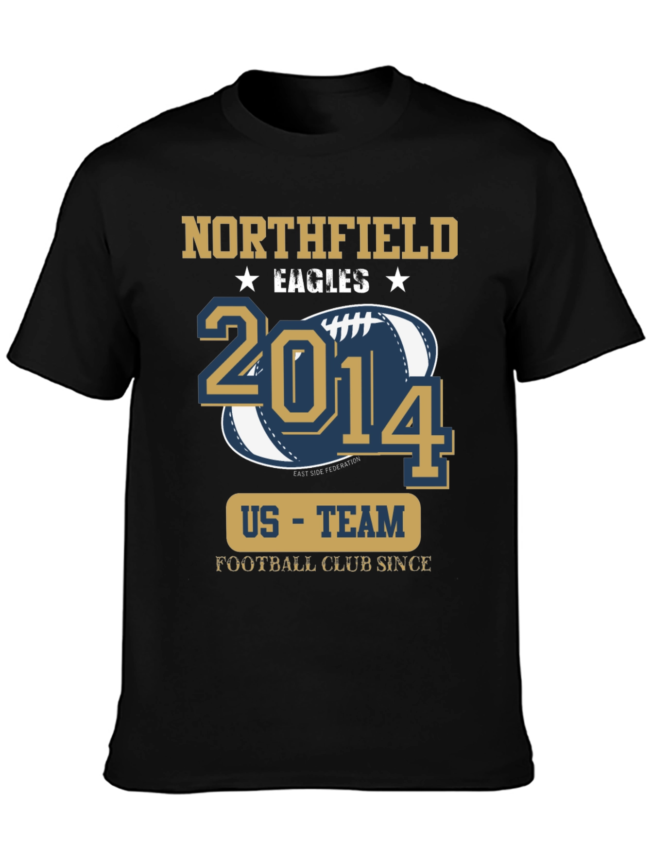 Black Northfield Eagles Football T-Shirt view 3