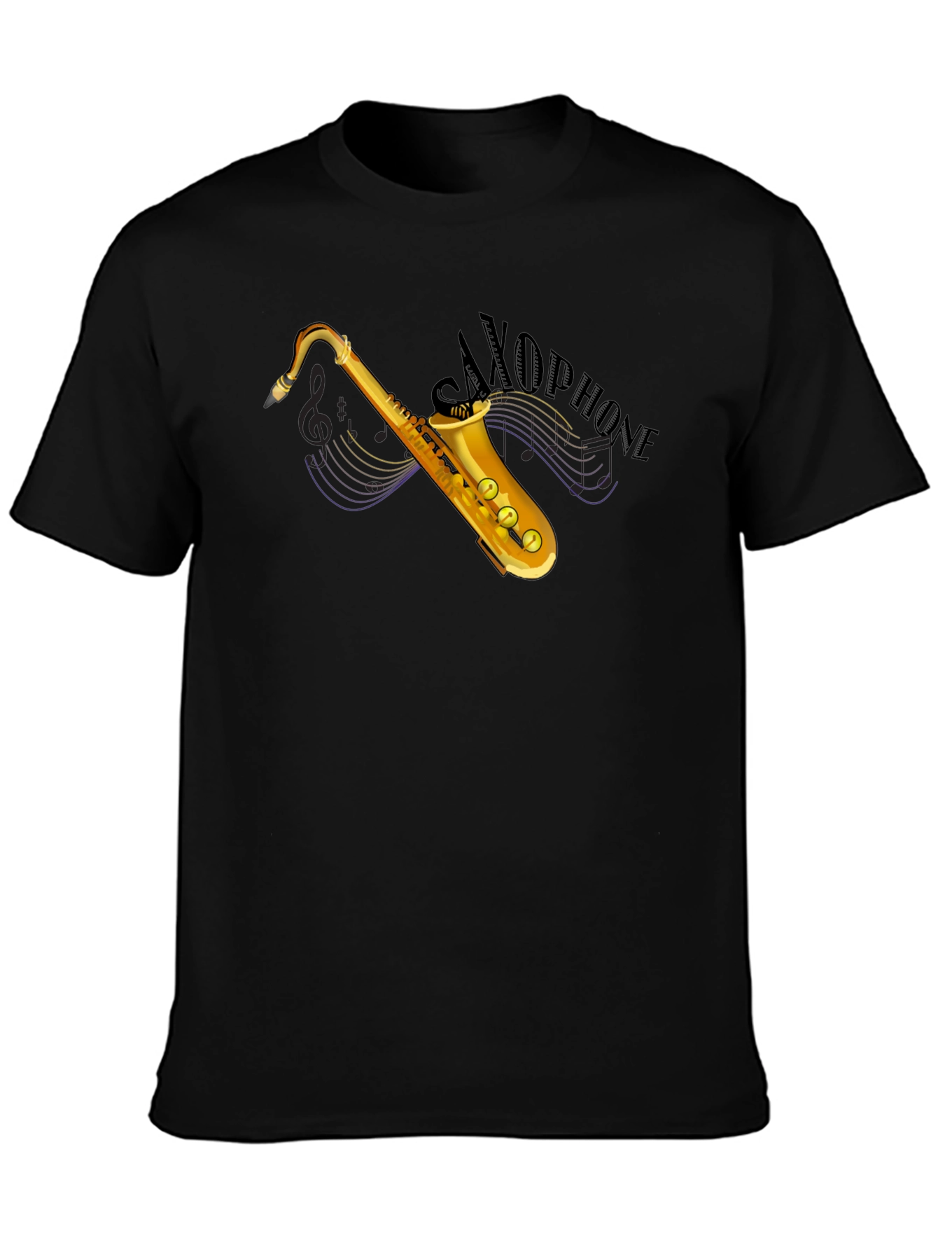 Black Saxophone Graphic T-Shirt - Music Lover Tee view 3