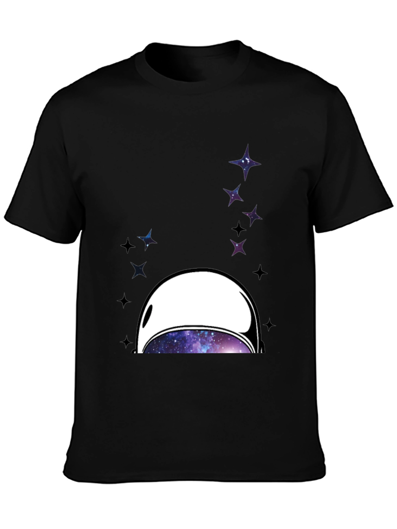 Black Astronaut Helmet Graphic T-Shirt - Space Galaxy Design view 3