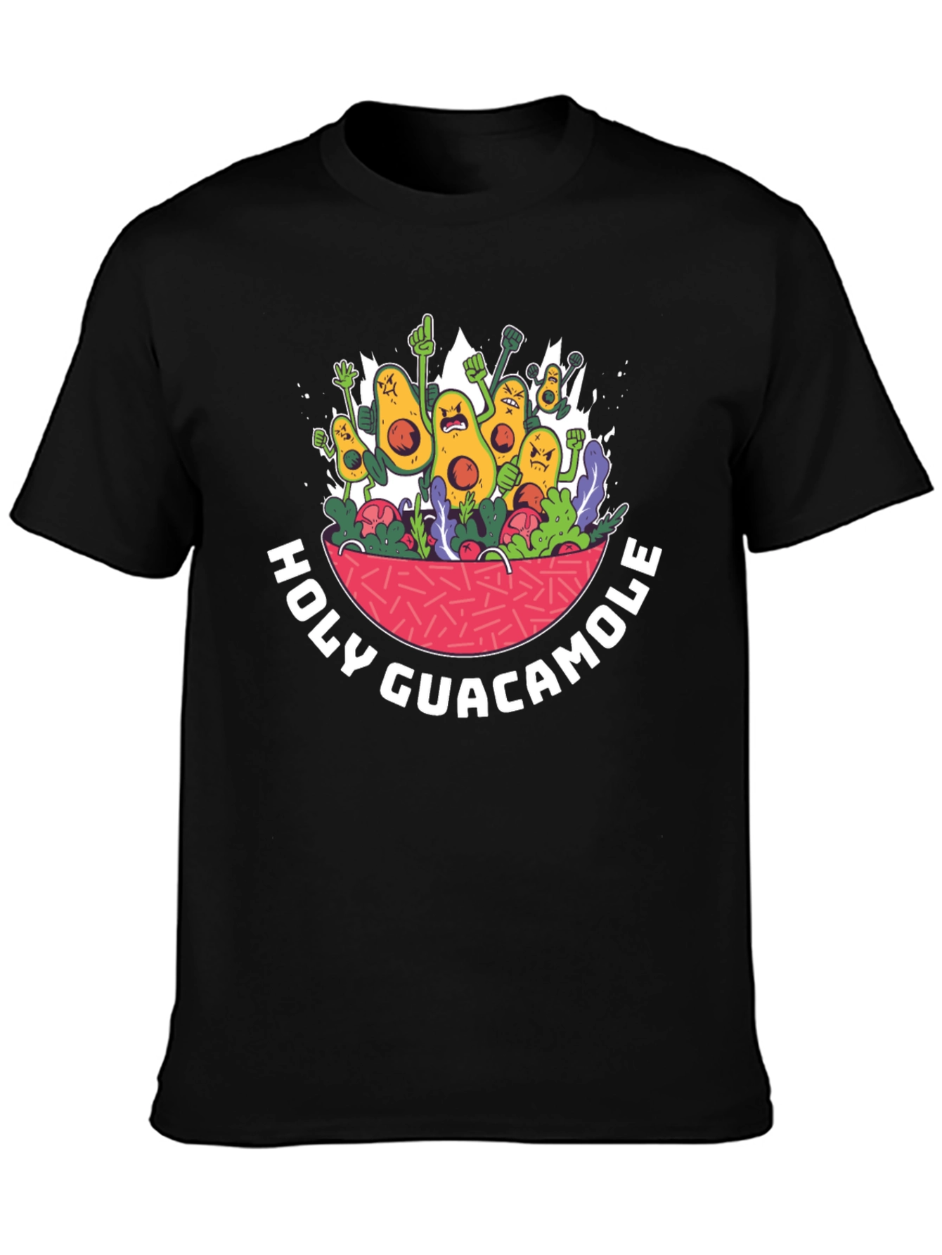 Black Holy Guacamole T-Shirt Funny Avocado Graphic Tee view 3