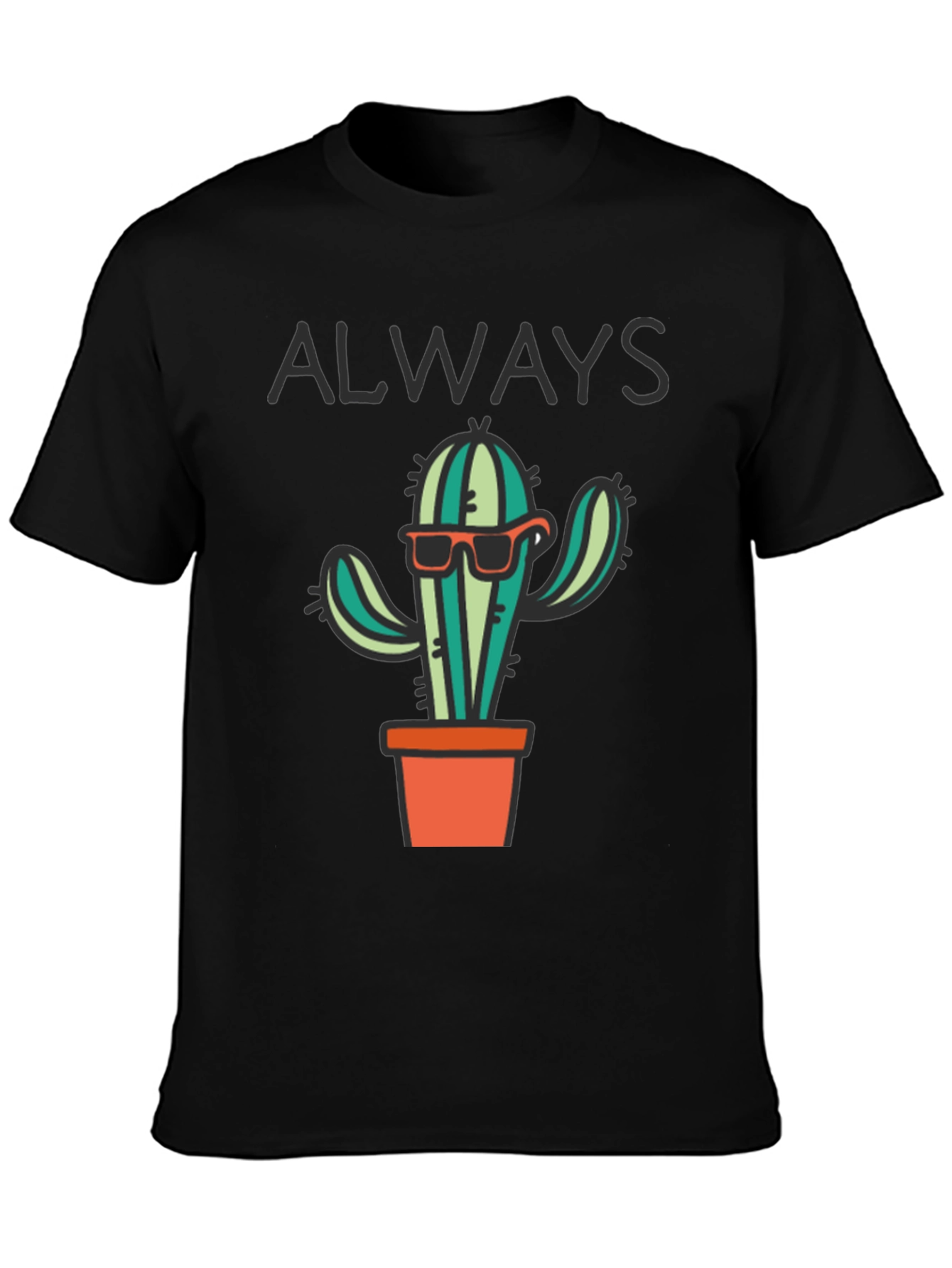 Black Cool Cactus T-Shirt view 3