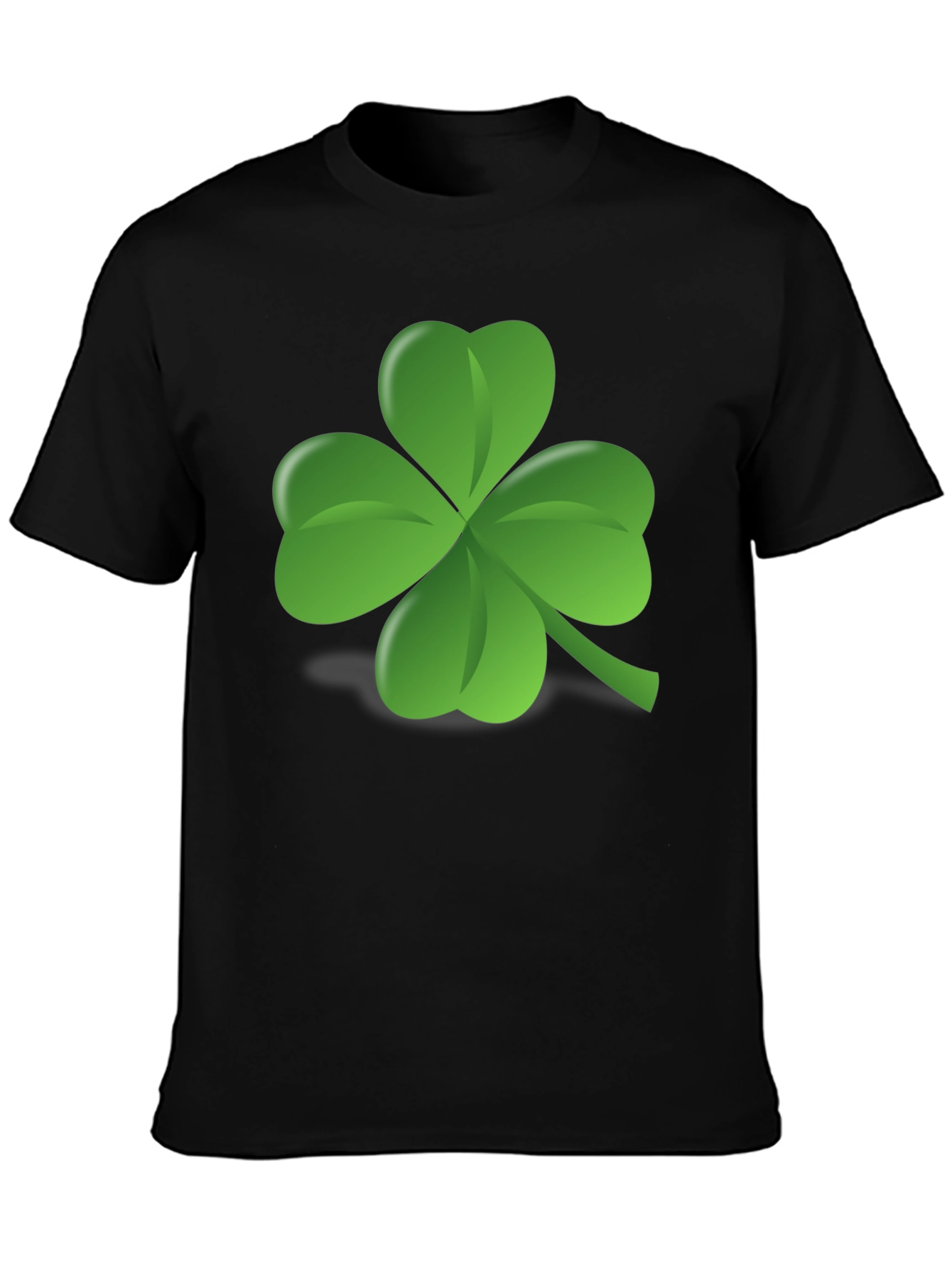 Black Lucky Clover Black T-Shirt view 3