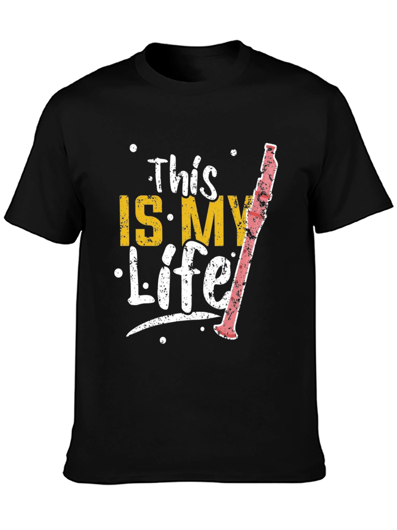 Black This Is My Life Clarinet Player Black T-Shirt view 3
