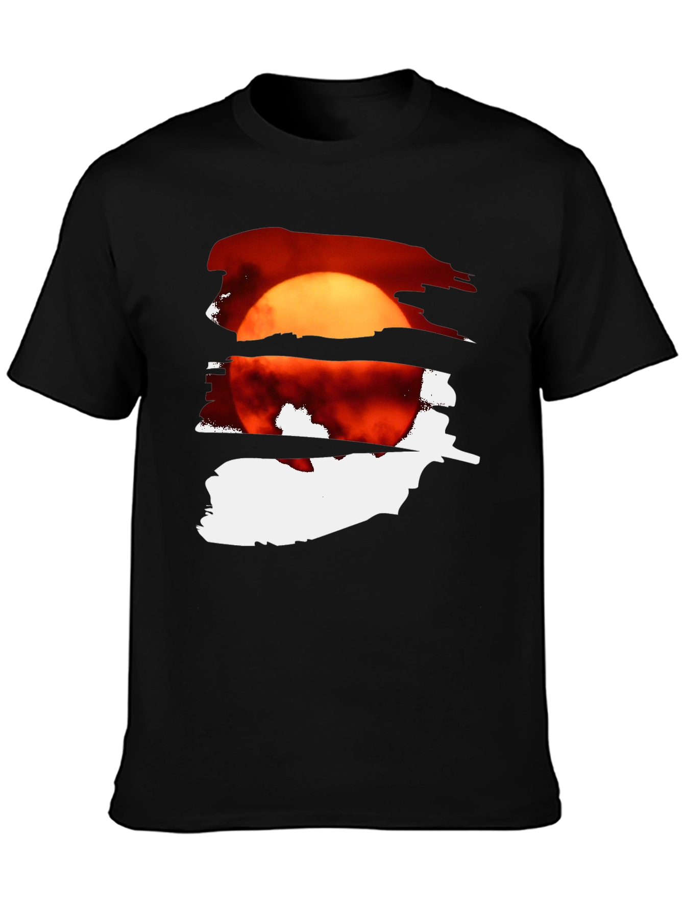 Black Sunset Graphic Tee - Cool Black Cotton Blend view 3