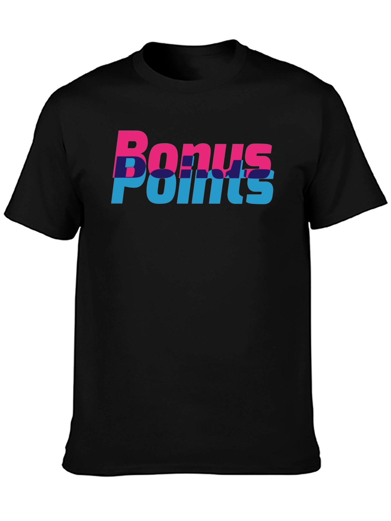 Black Bonus Points Graphic Tee - Black Cotton Shirt view 3