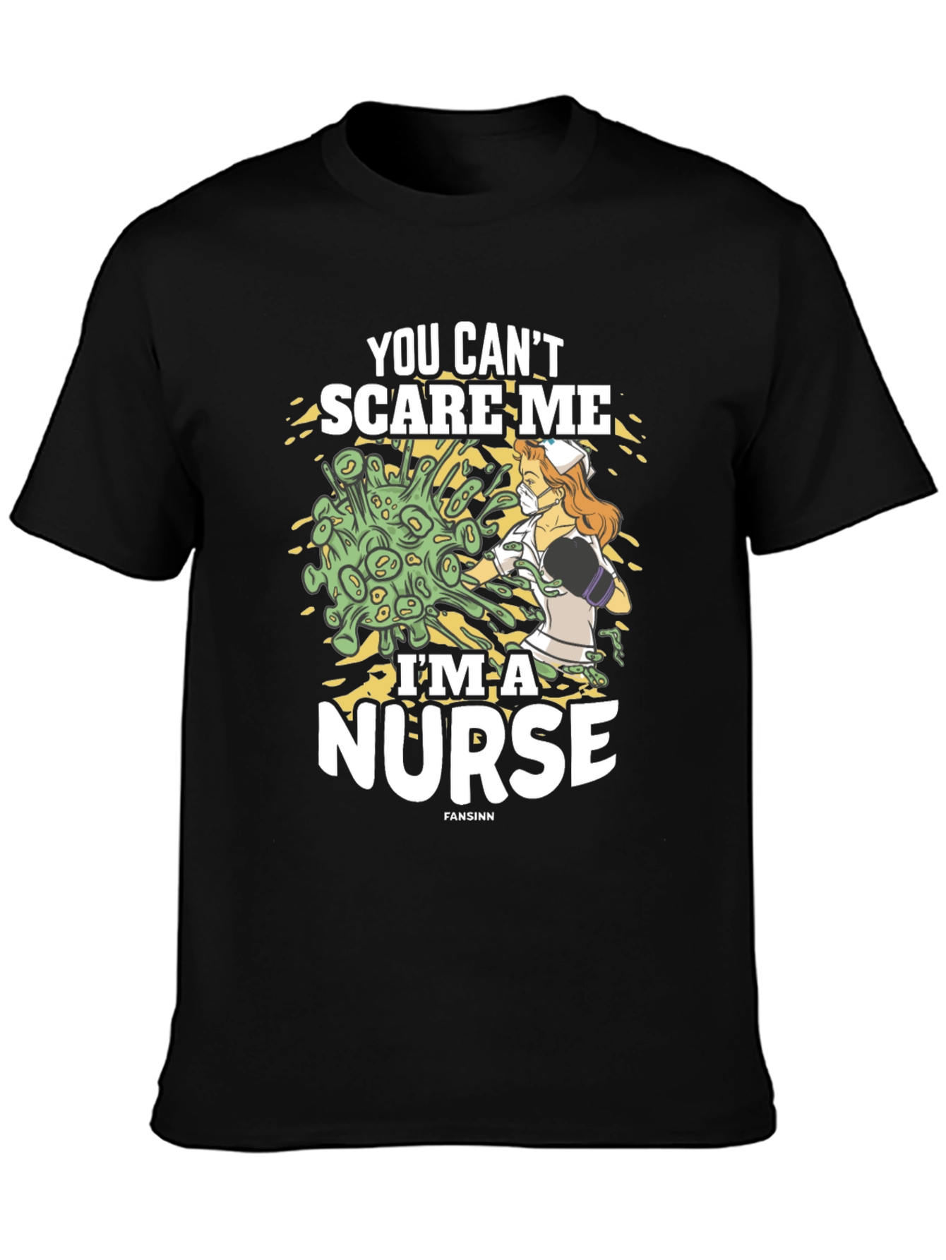 Black You Can't Scare Me I'm a Nurse Graphic Tee view 3