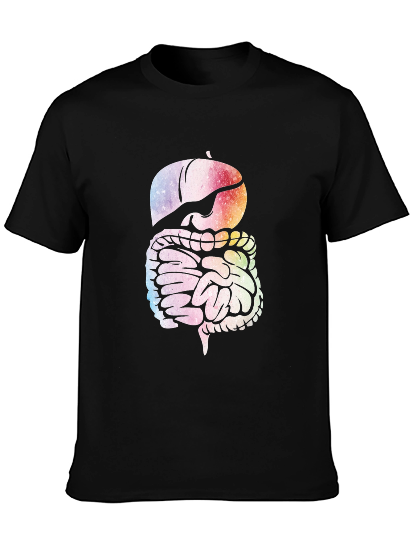 Black Digestive System Graphic Tee - Novelty Anatomy Shirt view 3