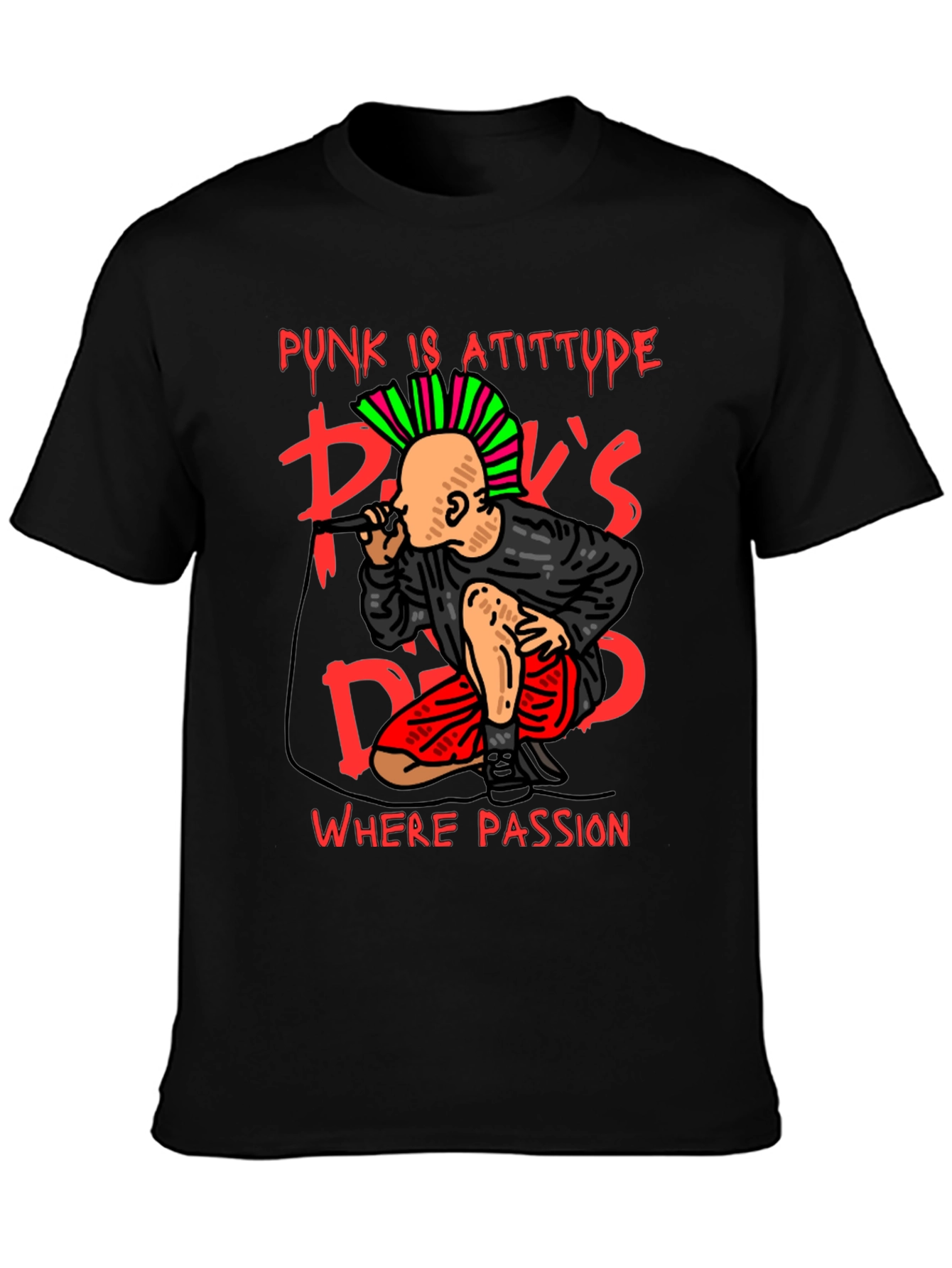 Black Punk Is Attitude Graphic Tee view 3