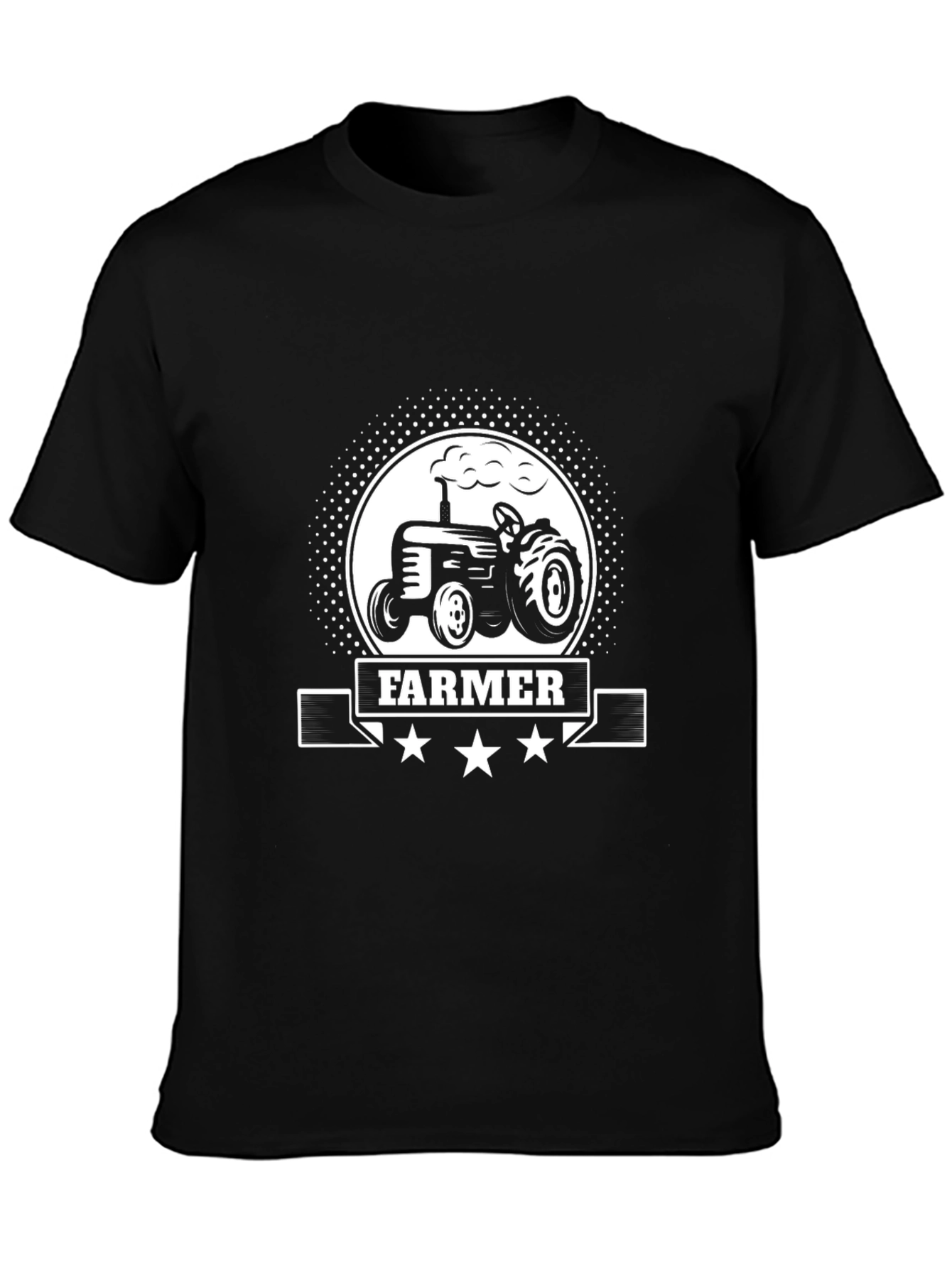 Farmer Tractor Graphic Tee - Black Cotton T-Shirt - 3