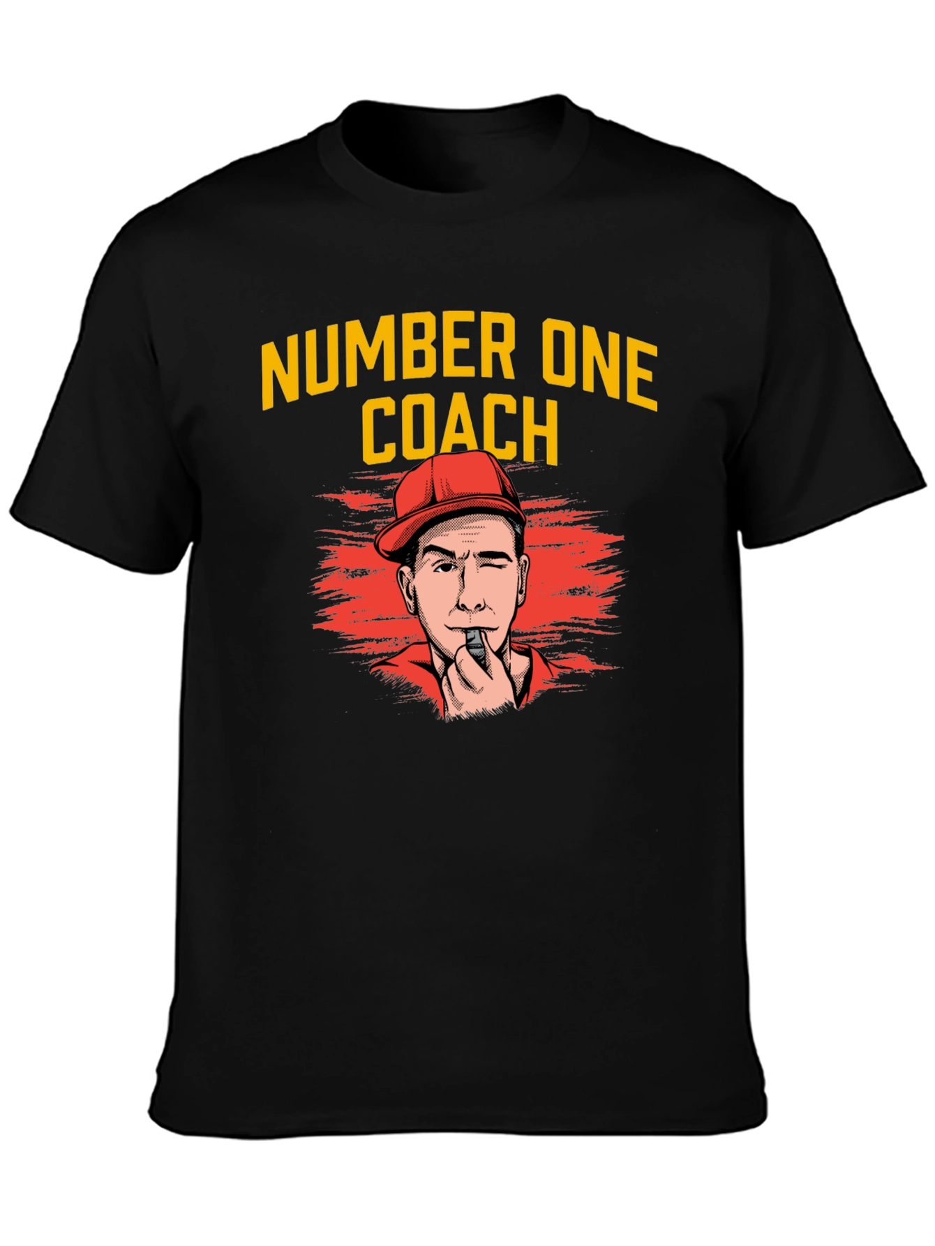 Black Number One Coach T-Shirt - Sports Fan Apparel view 3