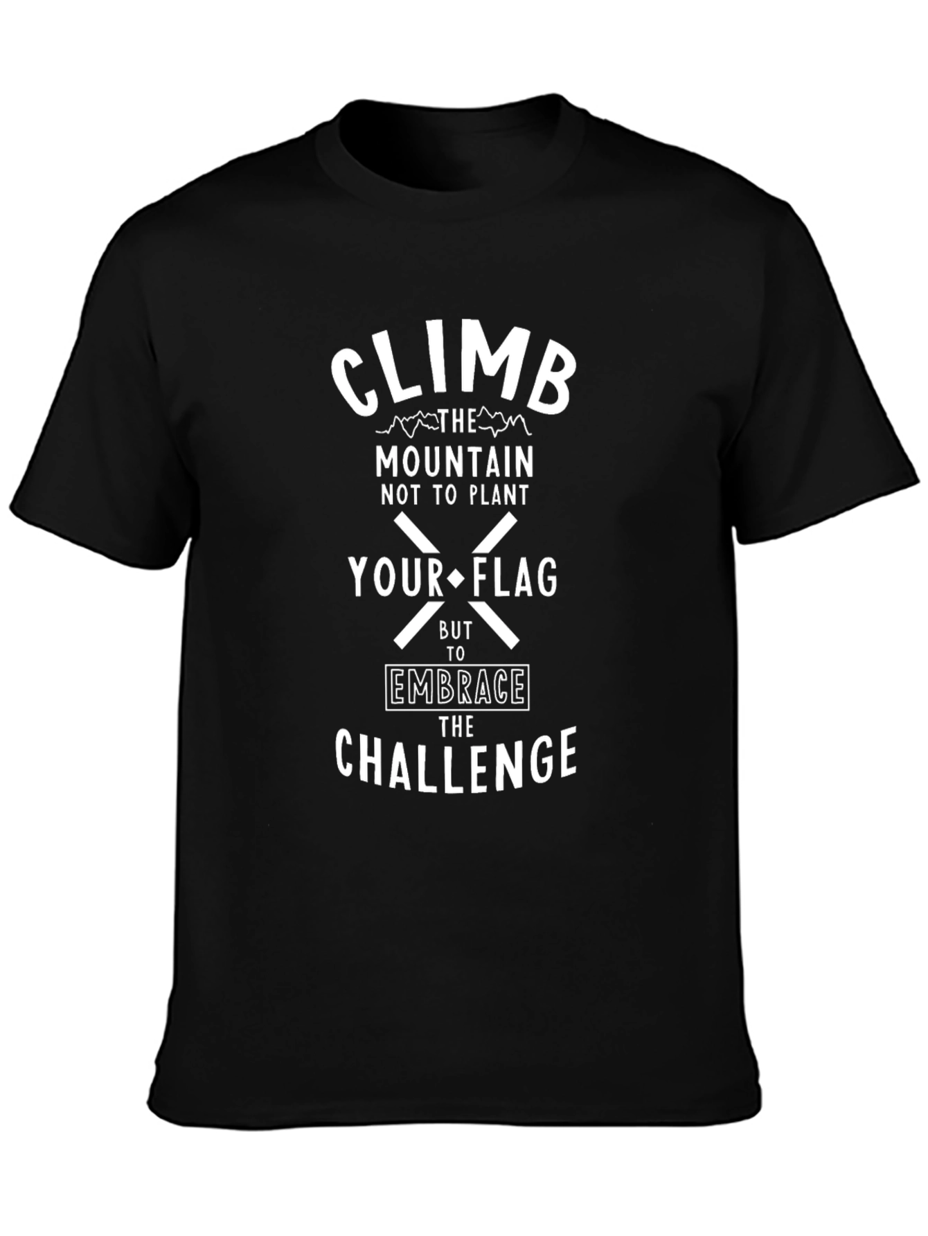 Black Climb the Mountain Graphic Tee - Embrace the Challenge T-Shirt view 3