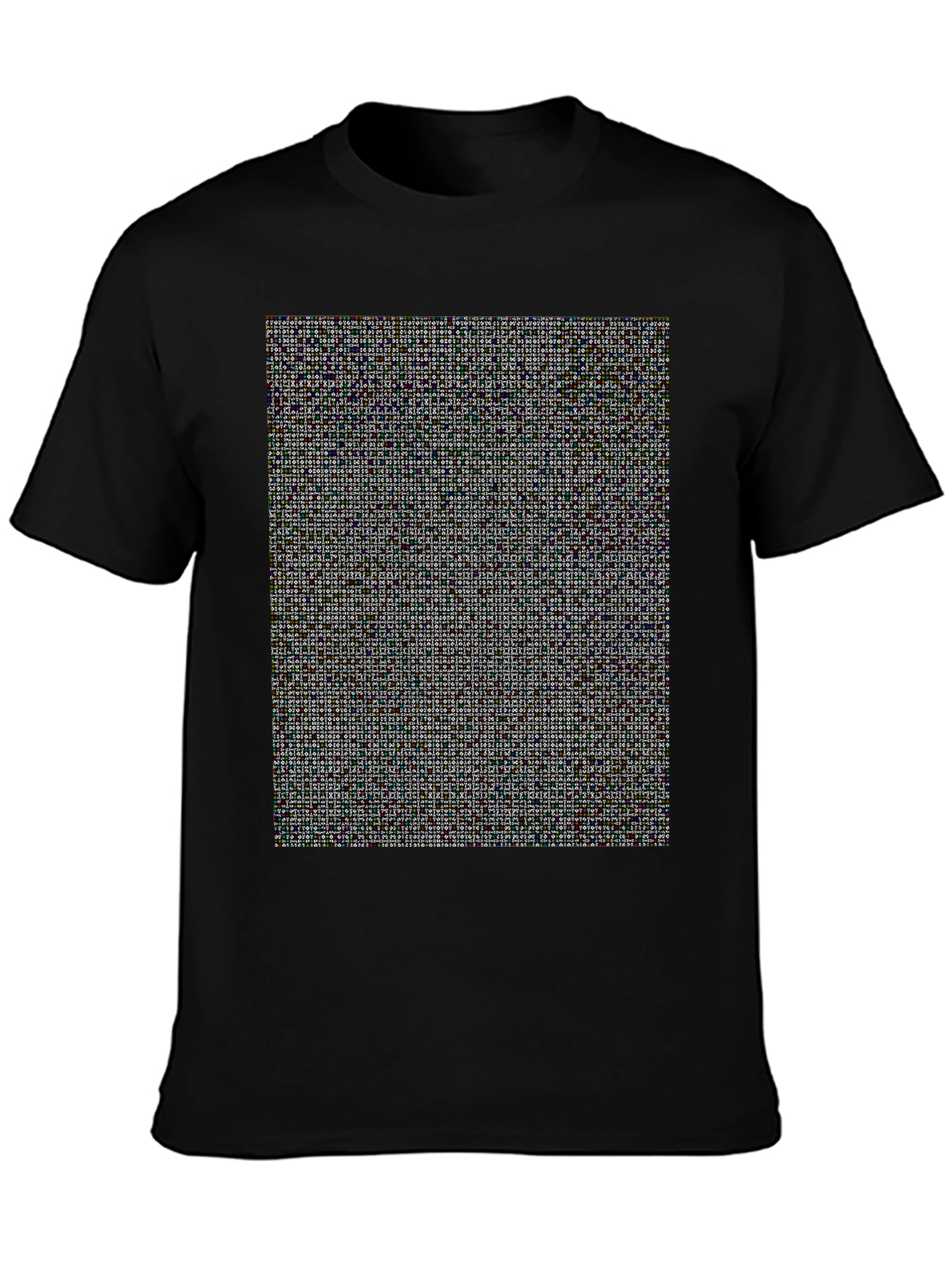 Black Pixel Pattern T-Shirt view 3