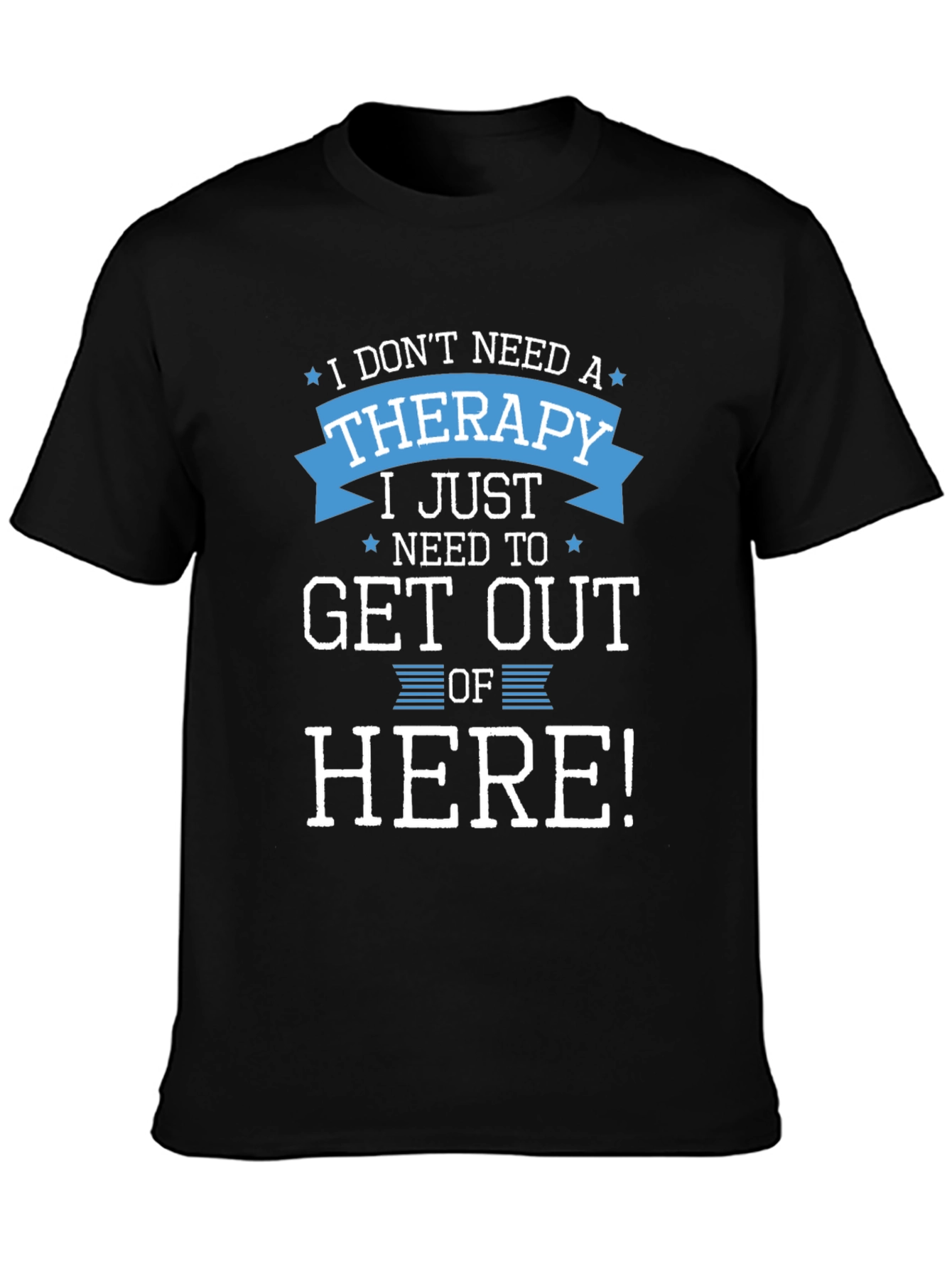 Black Funny Therapy Graphic T-Shirt view 3