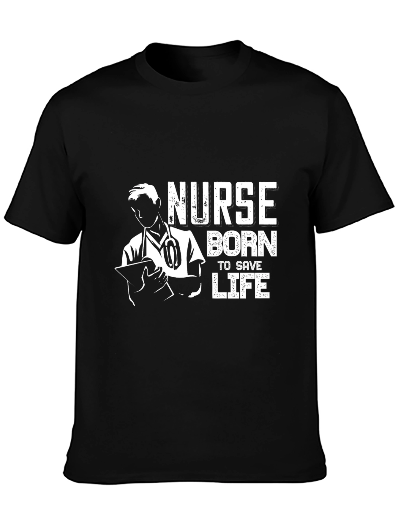 Black Nurse Born to Save Lives Black T-Shirt view 3