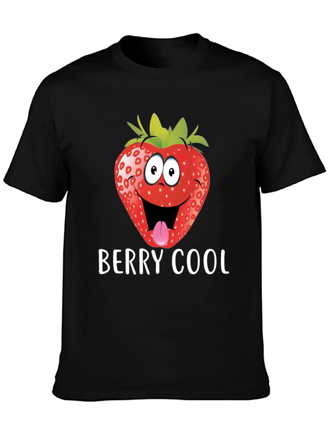 Black Berry Cool Strawberry Graphic Tee - Funny T-Shirt view 3