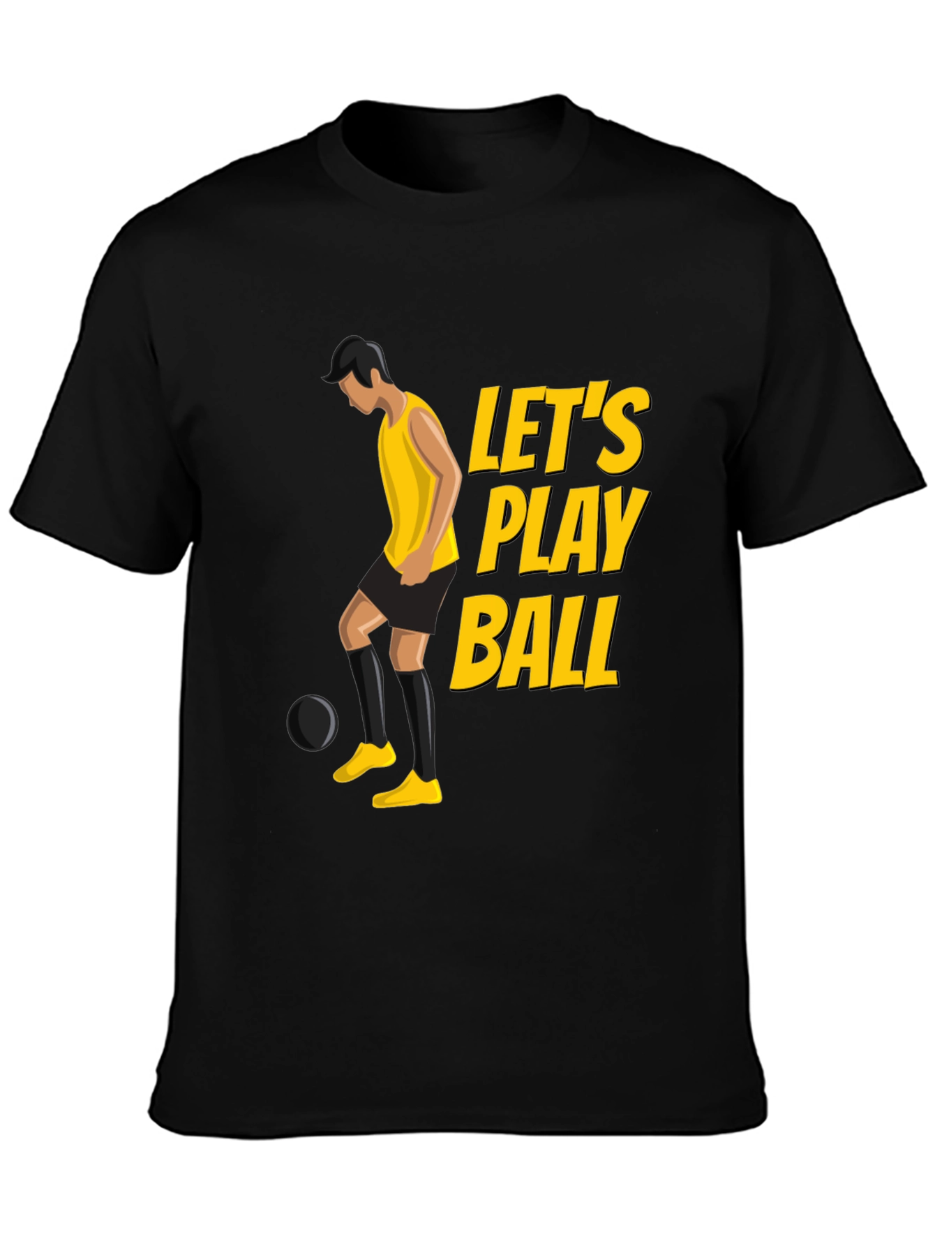 Black Let's Play Ball Graphic Tee view 3