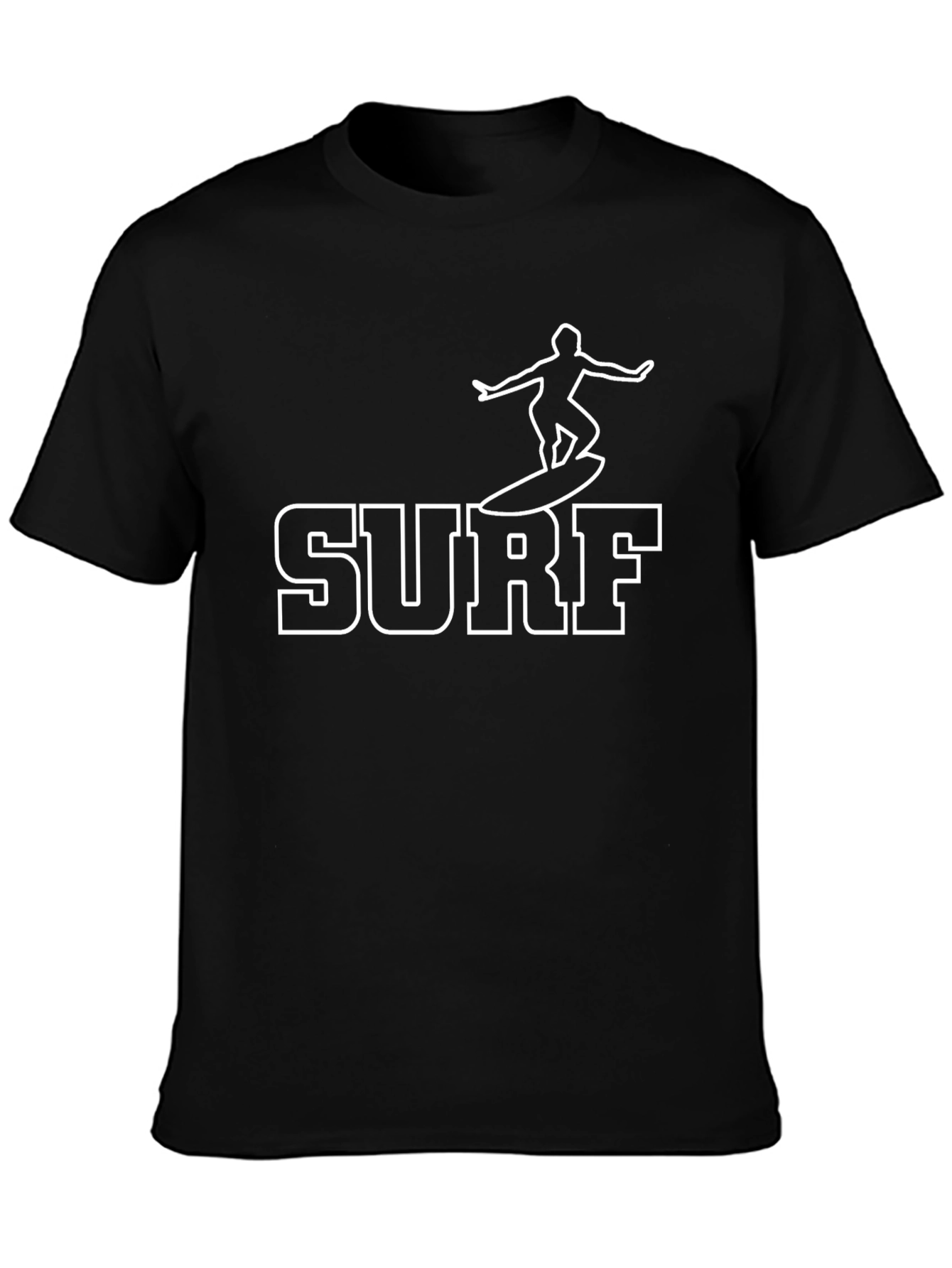 Black Surf Graphic T-Shirt - Black Cotton Tee view 3