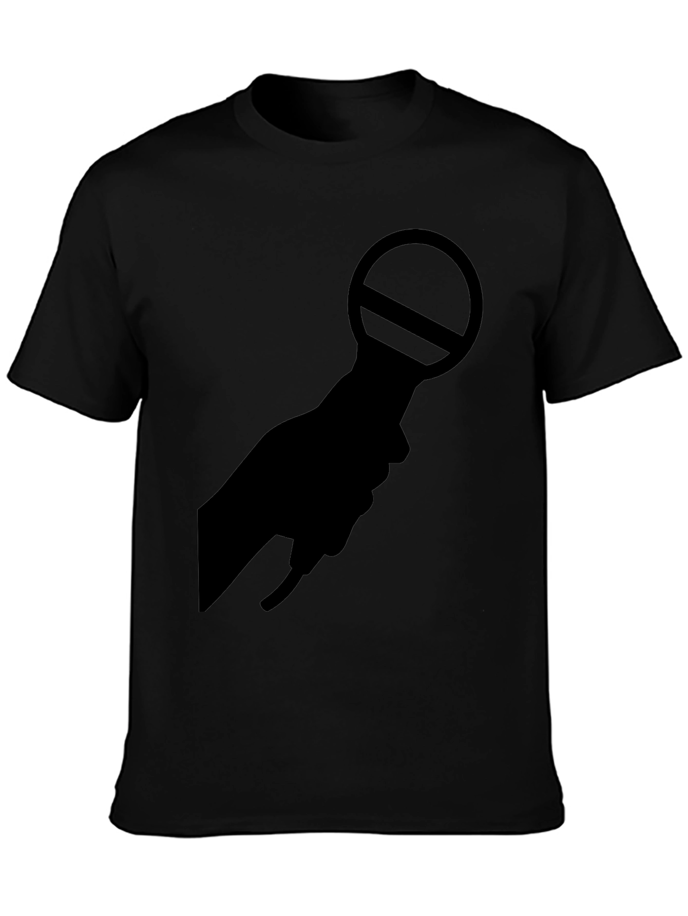 Black Black Hand Microphone Silence T-Shirt view 3