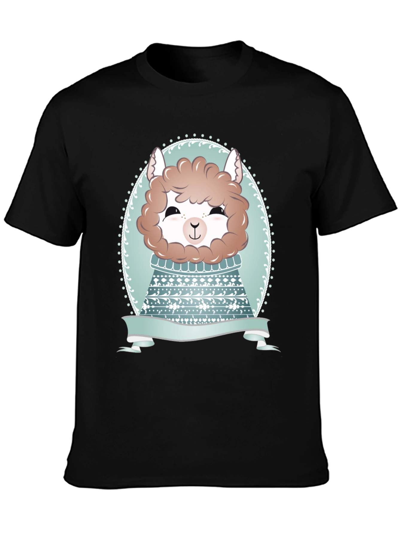 Black Cute Alpaca T-Shirt - Stylish Animal Graphic Tee view 3