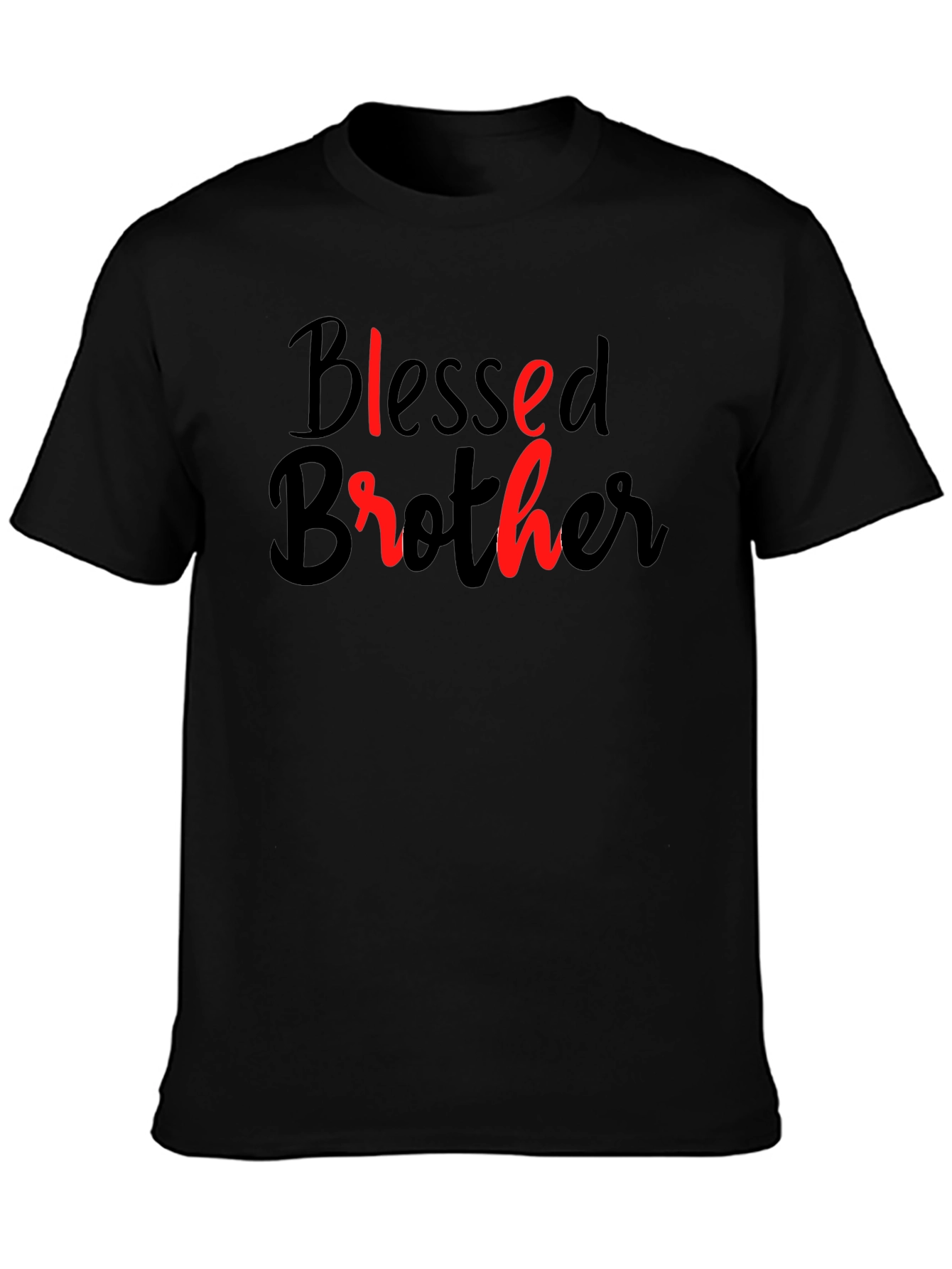 Black Blessed Brother Black Graphic Tee view 3