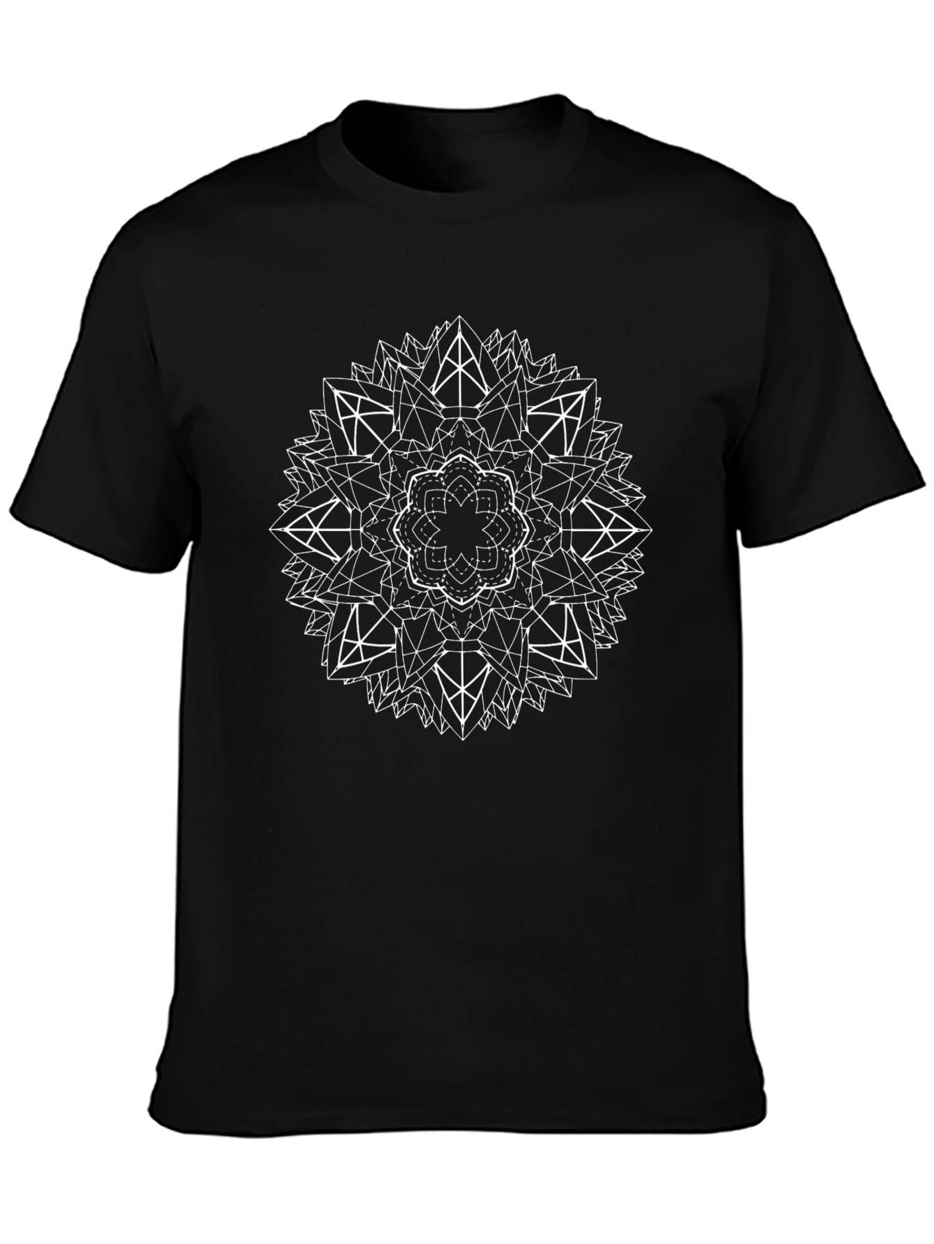 Geometric Mandala Graphic Tee - Black - 3