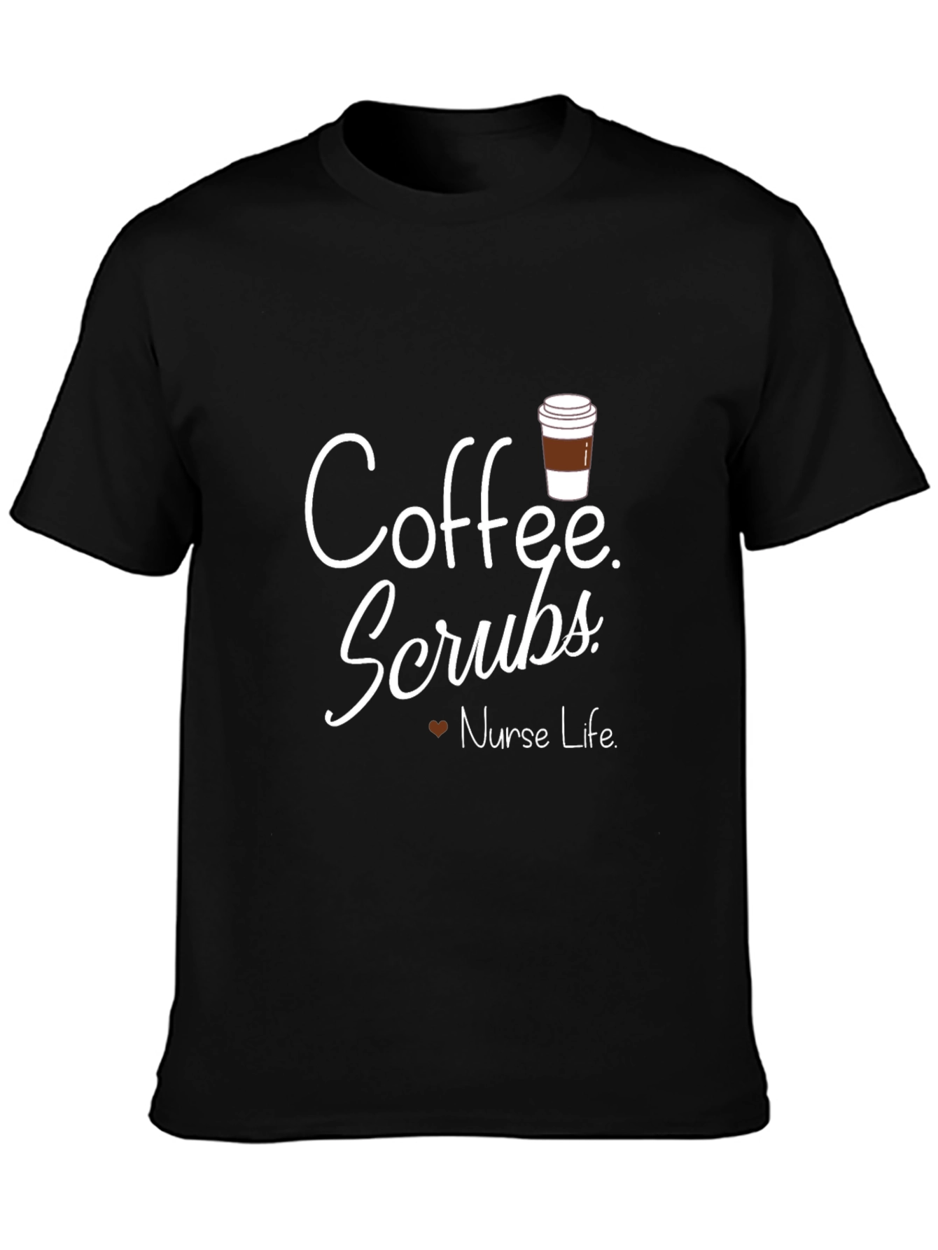 Black Coffee Scrubs Nurse Life T-Shirt view 3