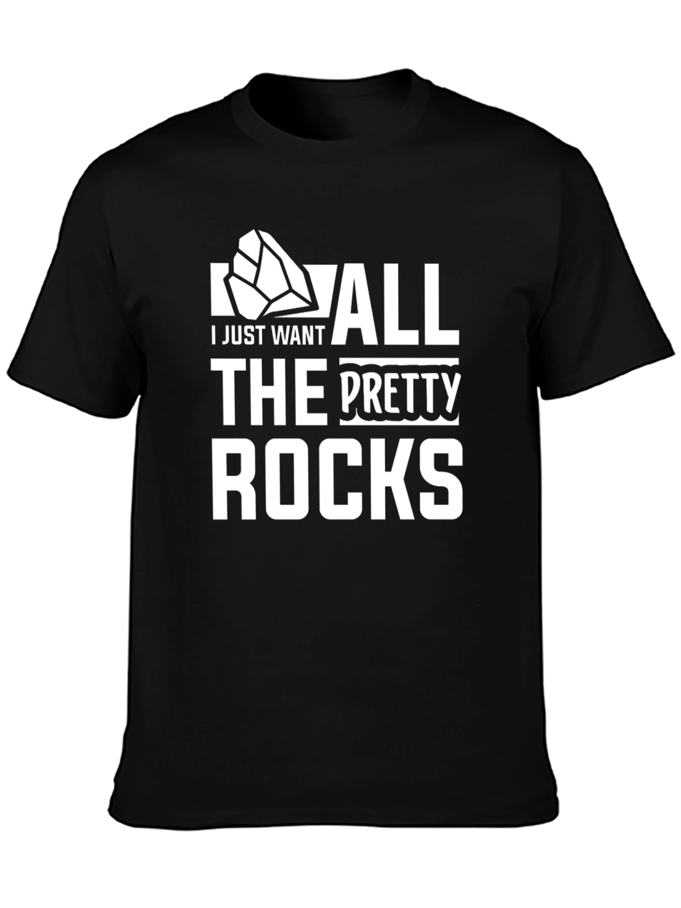 Black Pretty Rocks Graphic T-Shirt - Rock Collector Tee view 3