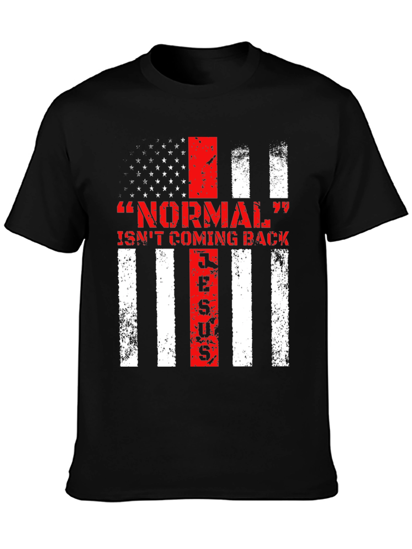 Black Normal Isn't Coming Back Jesus Patriotic T-Shirt view 3