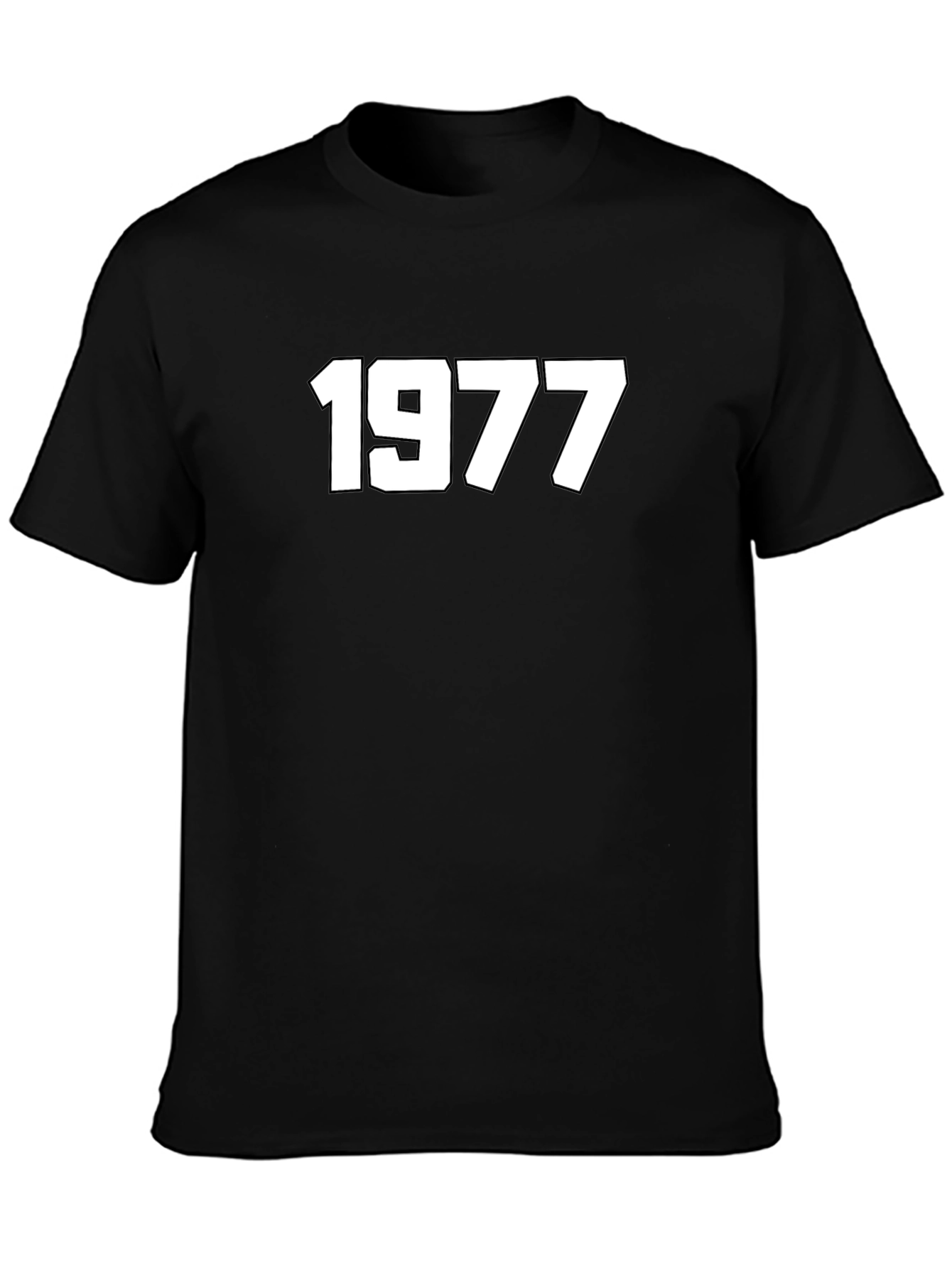 Black 1977 Retro Graphic Tee - Classic Style Shirt view 3