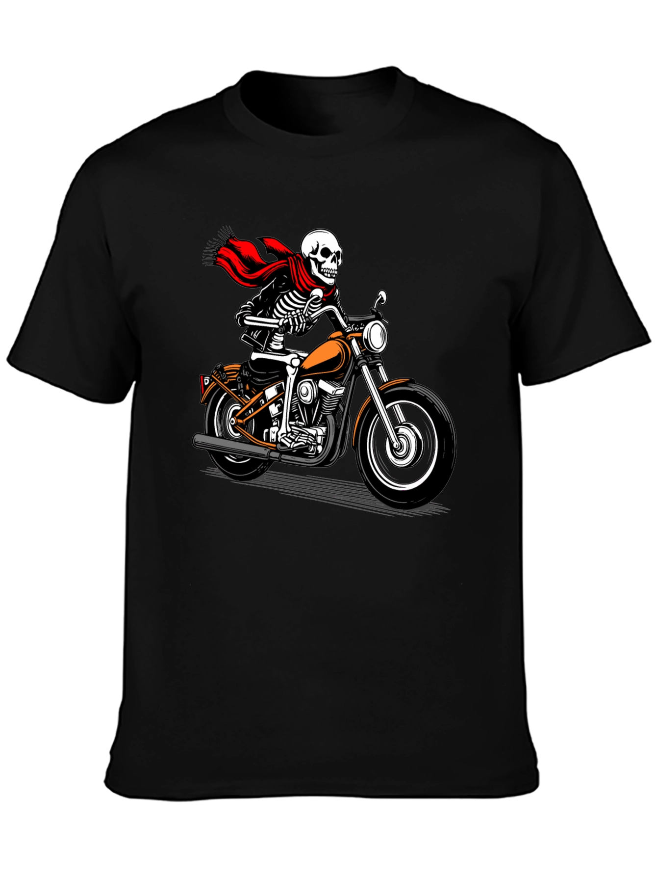 Black Skeleton Biker Graphic Tee - Ride or Die! view 3