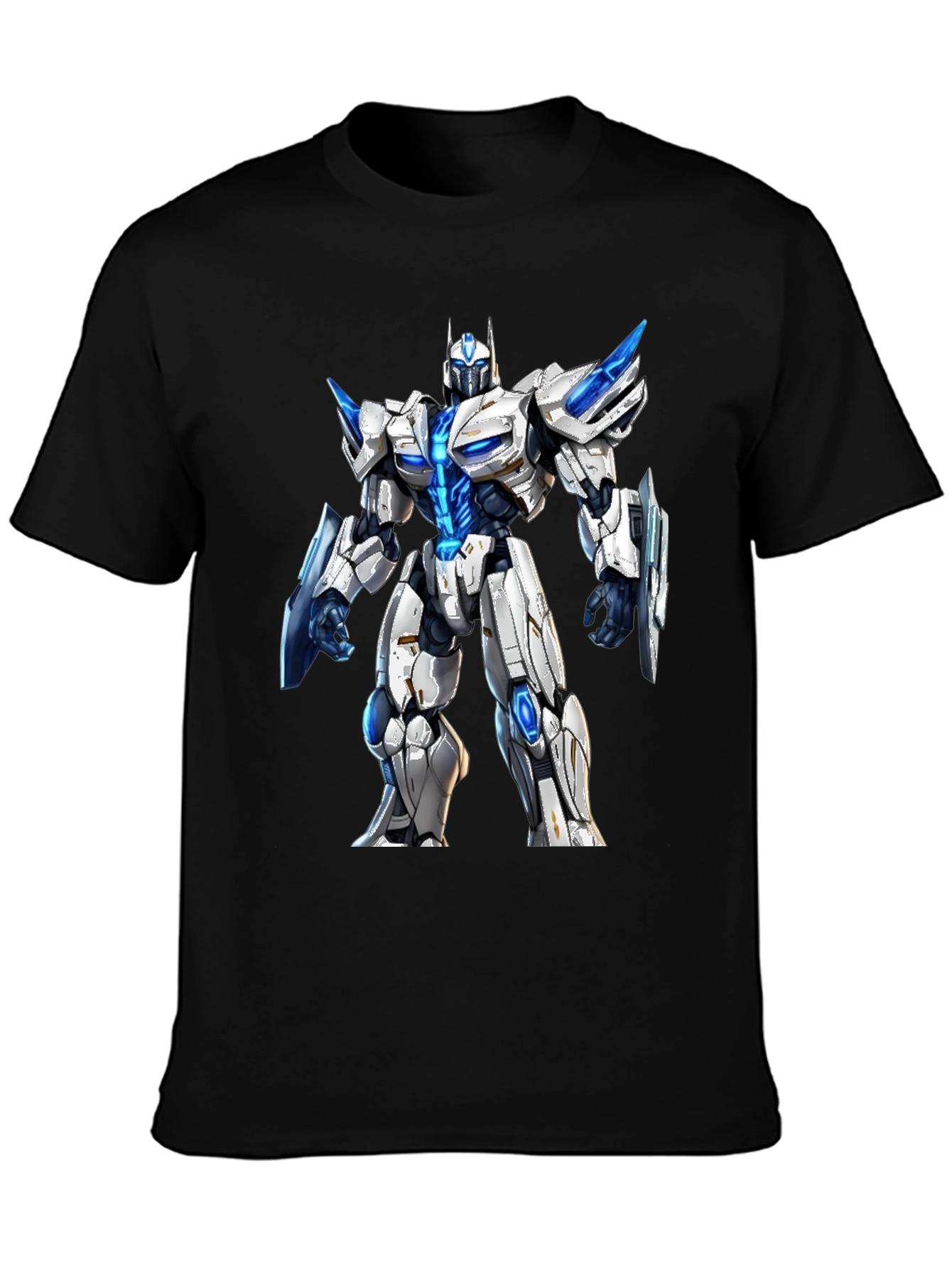Black Robotic Warrior Graphic T-Shirt view 3