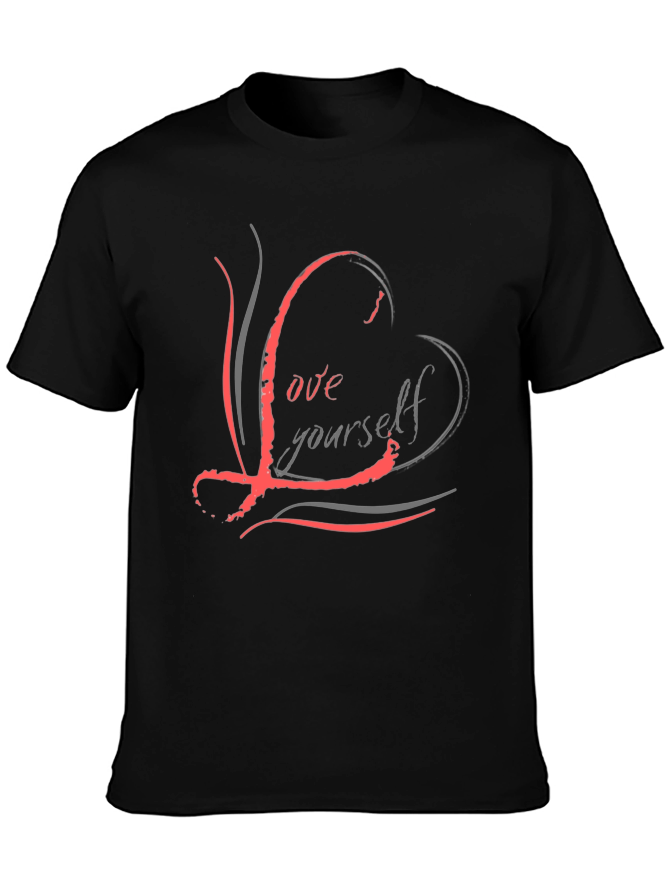 Black Love Yourself Graphic Black T-Shirt view 3