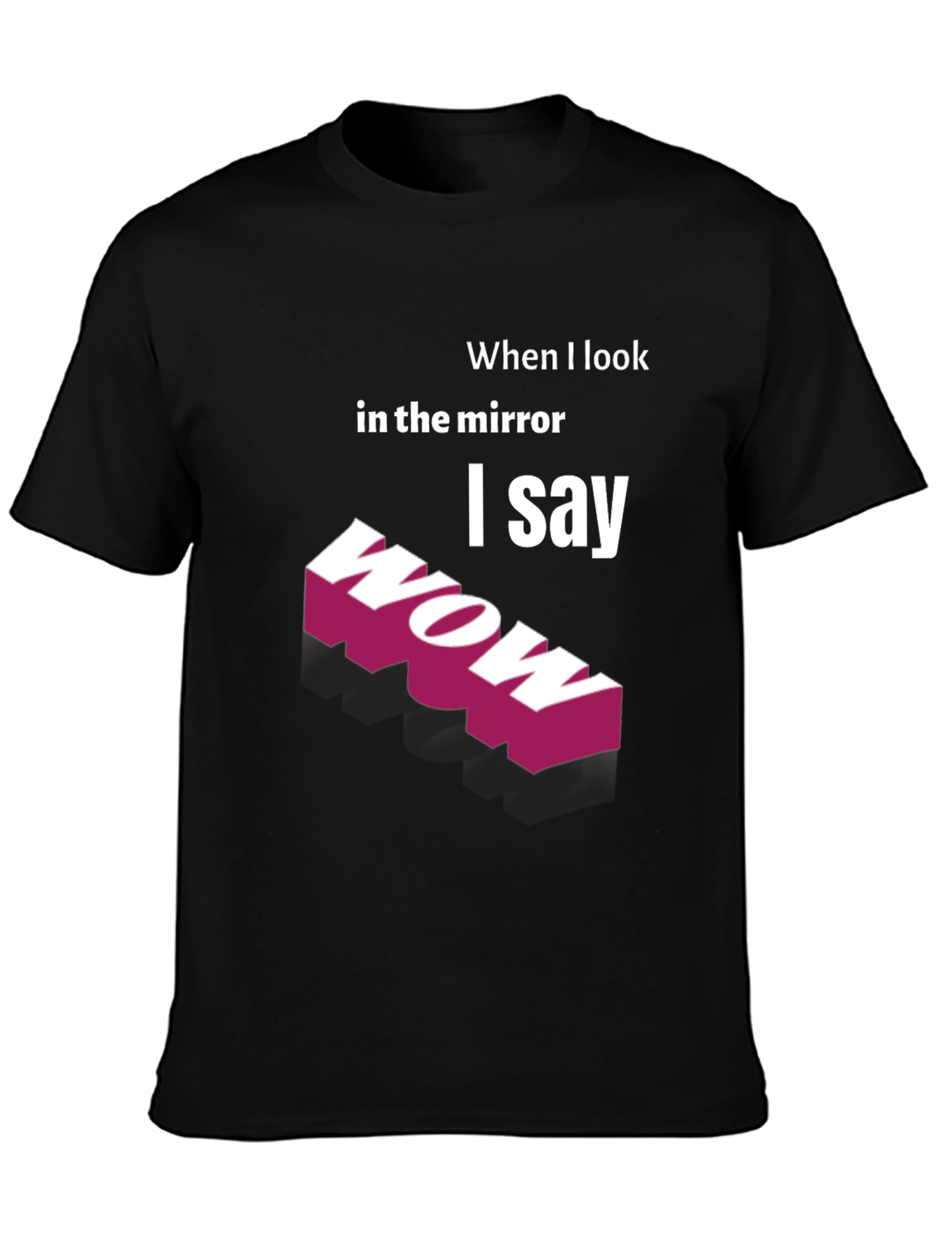 Black Wow Mirror Graphic Tee view 3