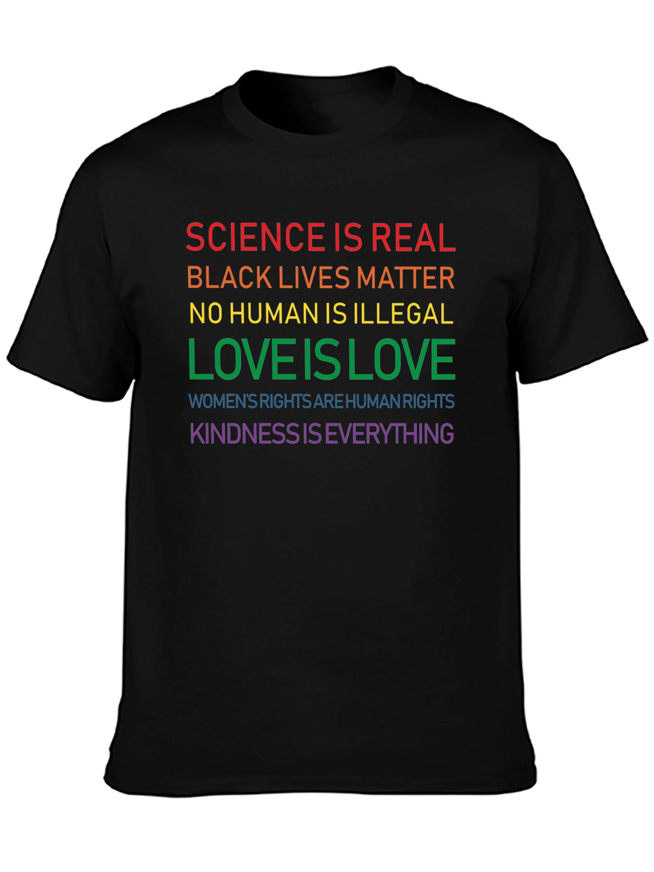 Black Equality & Kindness Graphic Tee view 3