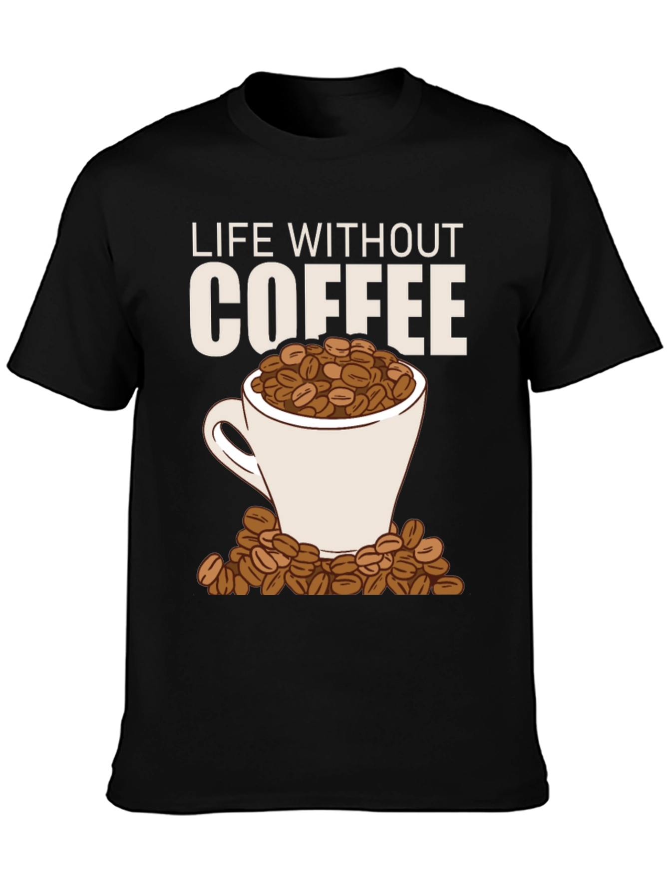 Black Life Without Coffee Graphic Tee - Funny Caffeine Lover Shirt view 3