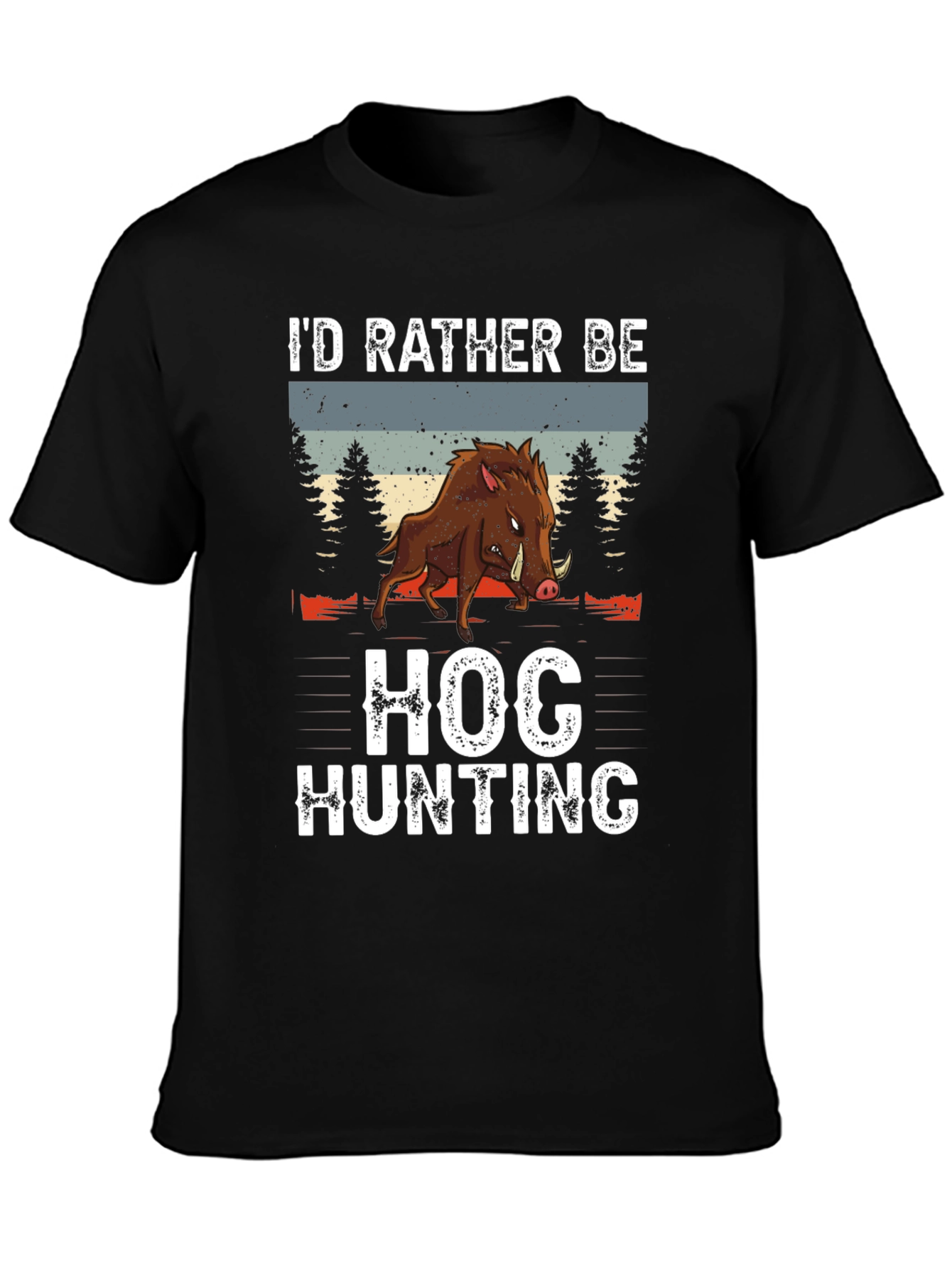 Black Hog Hunting Tee: I'd Rather Be Hunting Shirt view 3
