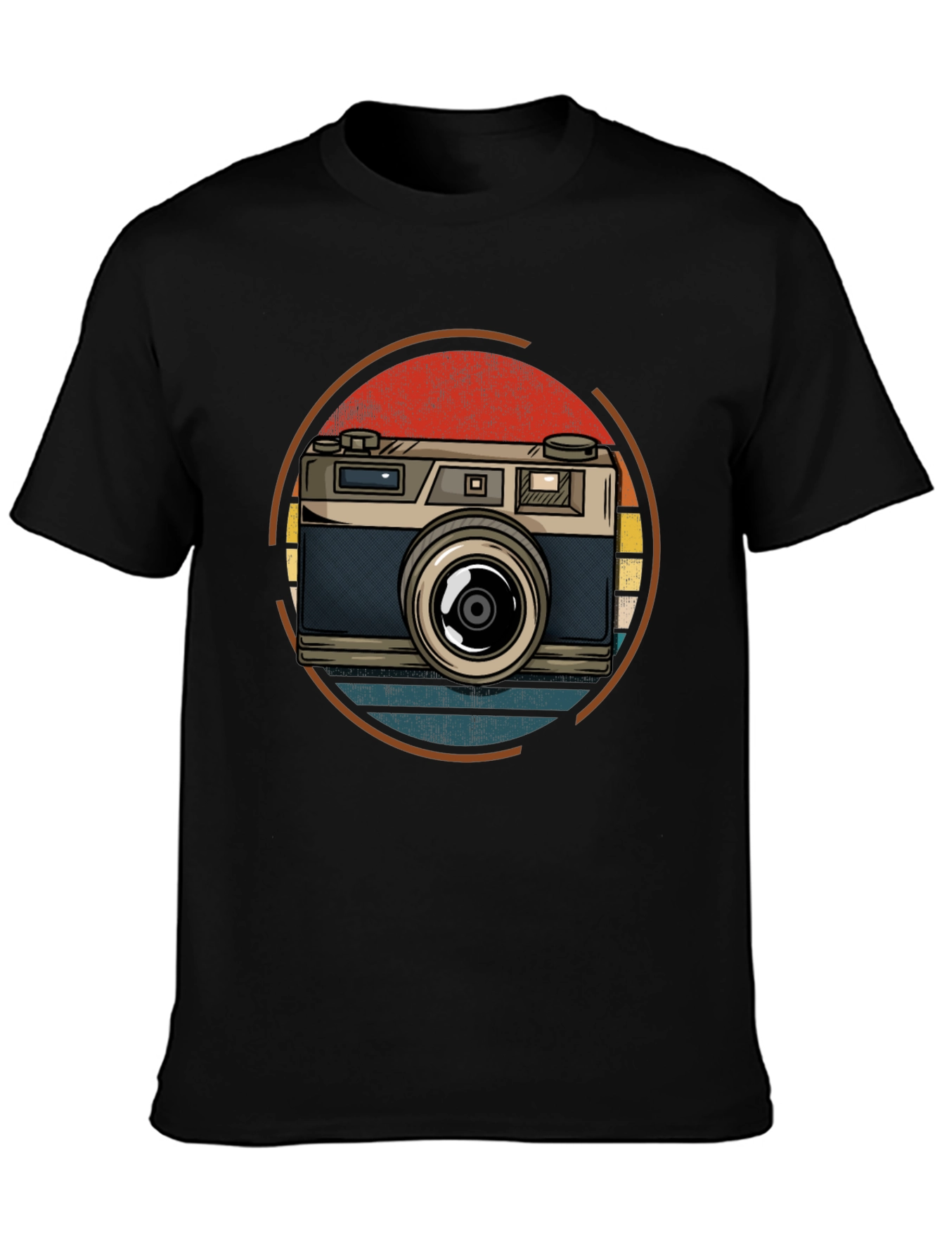 Black Retro Camera Graphic Tee - Vintage Photography Shirt view 3