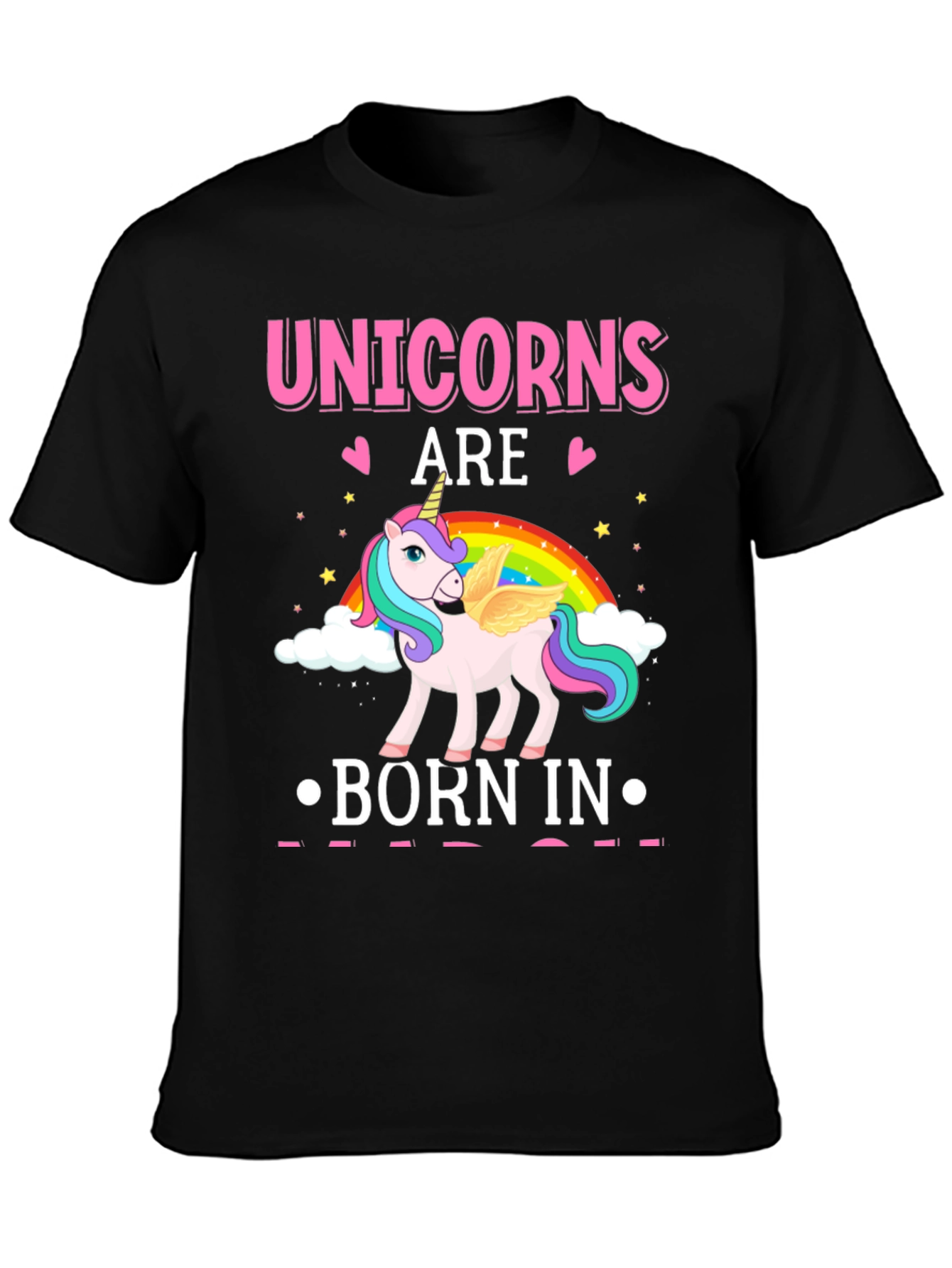 Black Unicorns Are Born In T-Shirt view 3