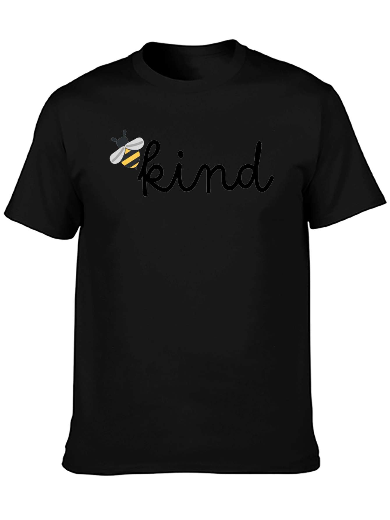 Black Bee Kind Black T-Shirt - Unisex Soft Cotton Tee view 3