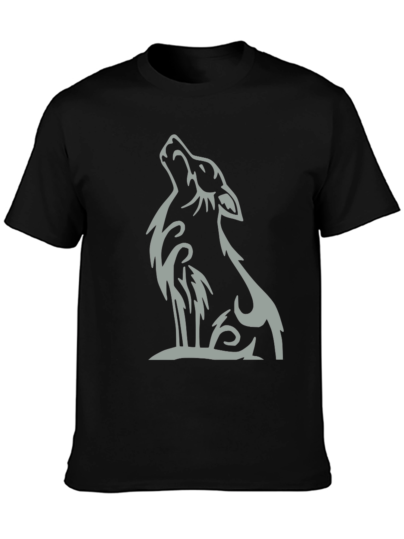 Black Black Wolf Graphic Tee - Stylish Casual Wear view 3
