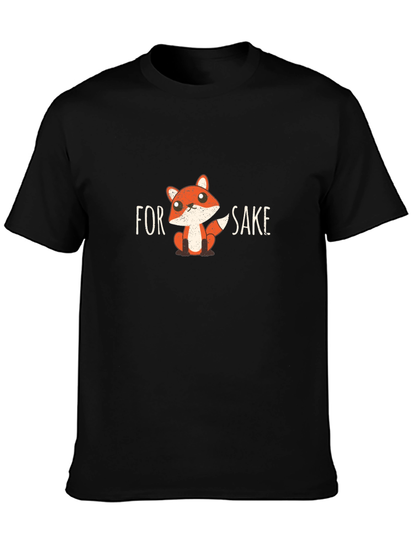 Black Funny Fox Graphic T-Shirt - For Fox Sake! view 3