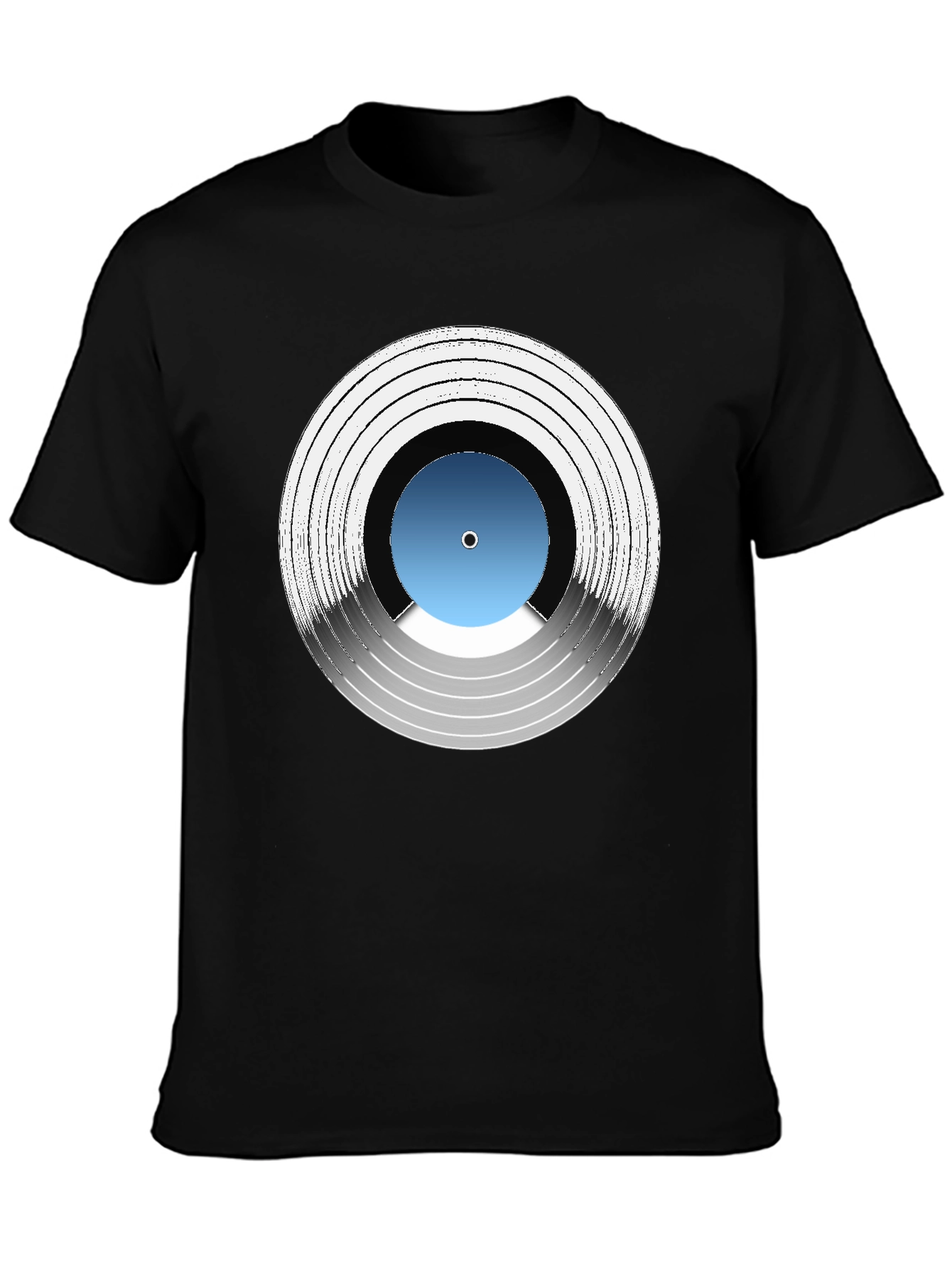 Black Vinyl Record Graphic Tee - Music Lover T-Shirt view 3