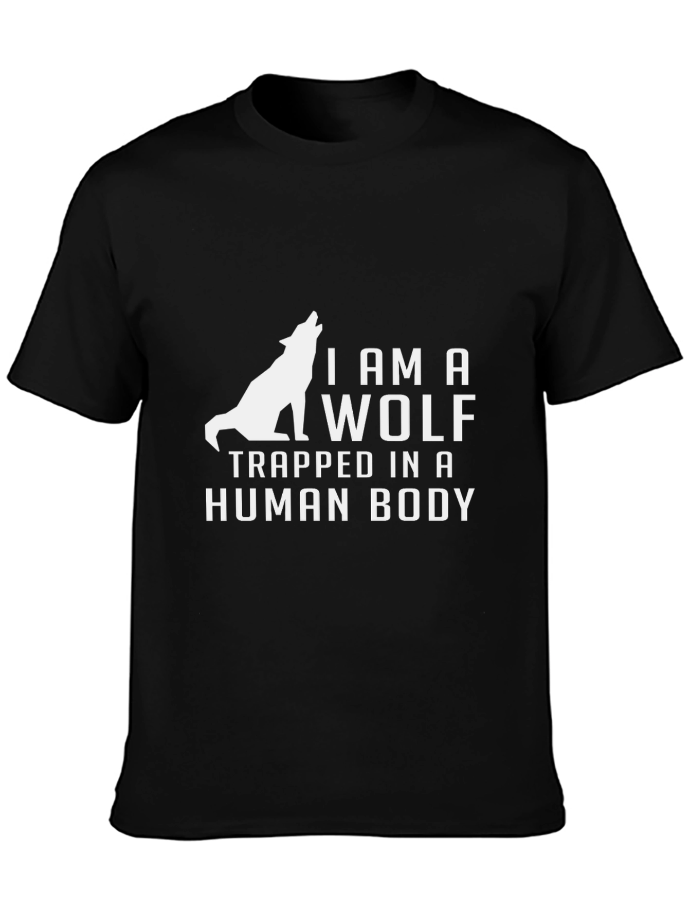 Black I AM A WOLF T-Shirt | Graphic Tee | Black view 3